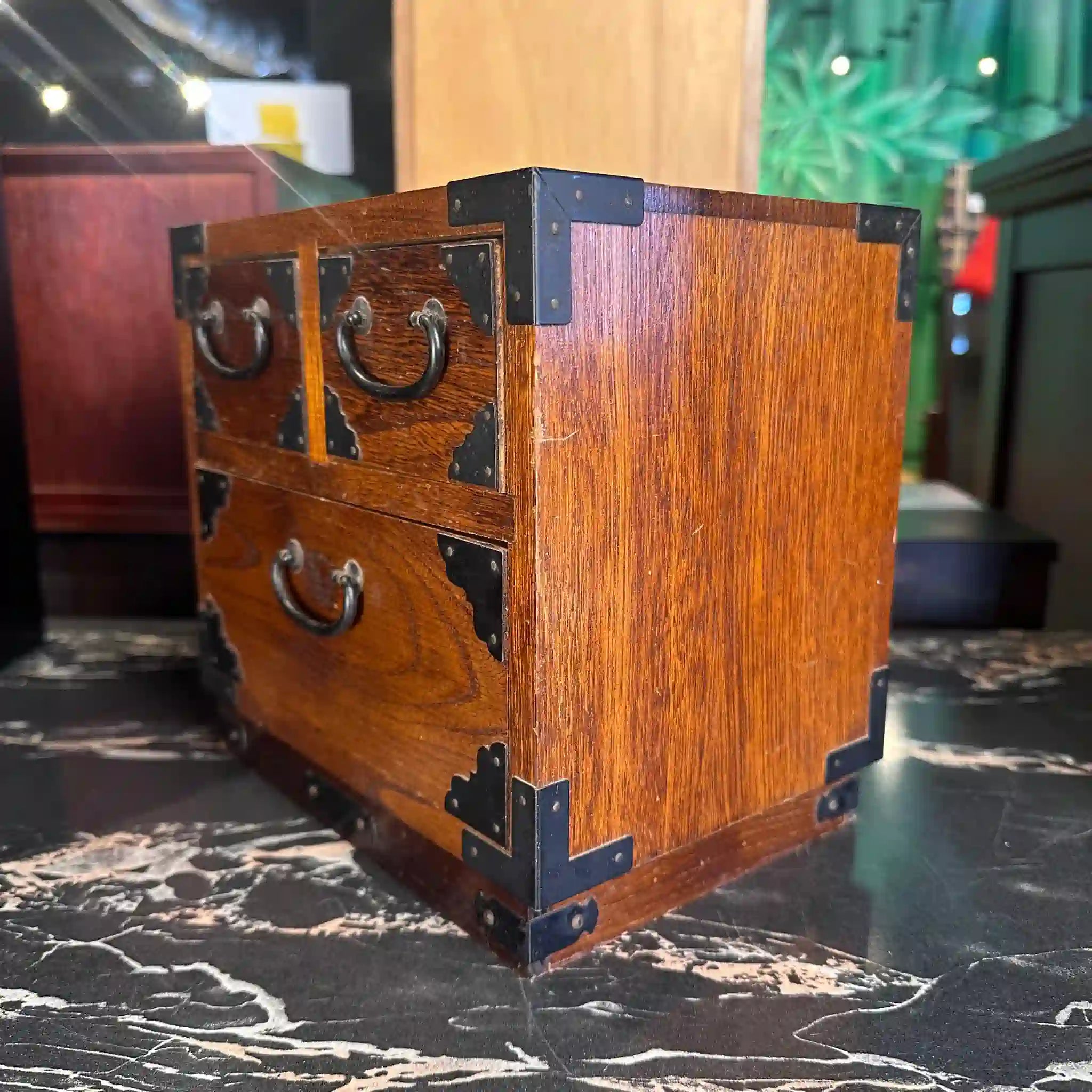 【骨董品】 千両箱風 小箪笥
