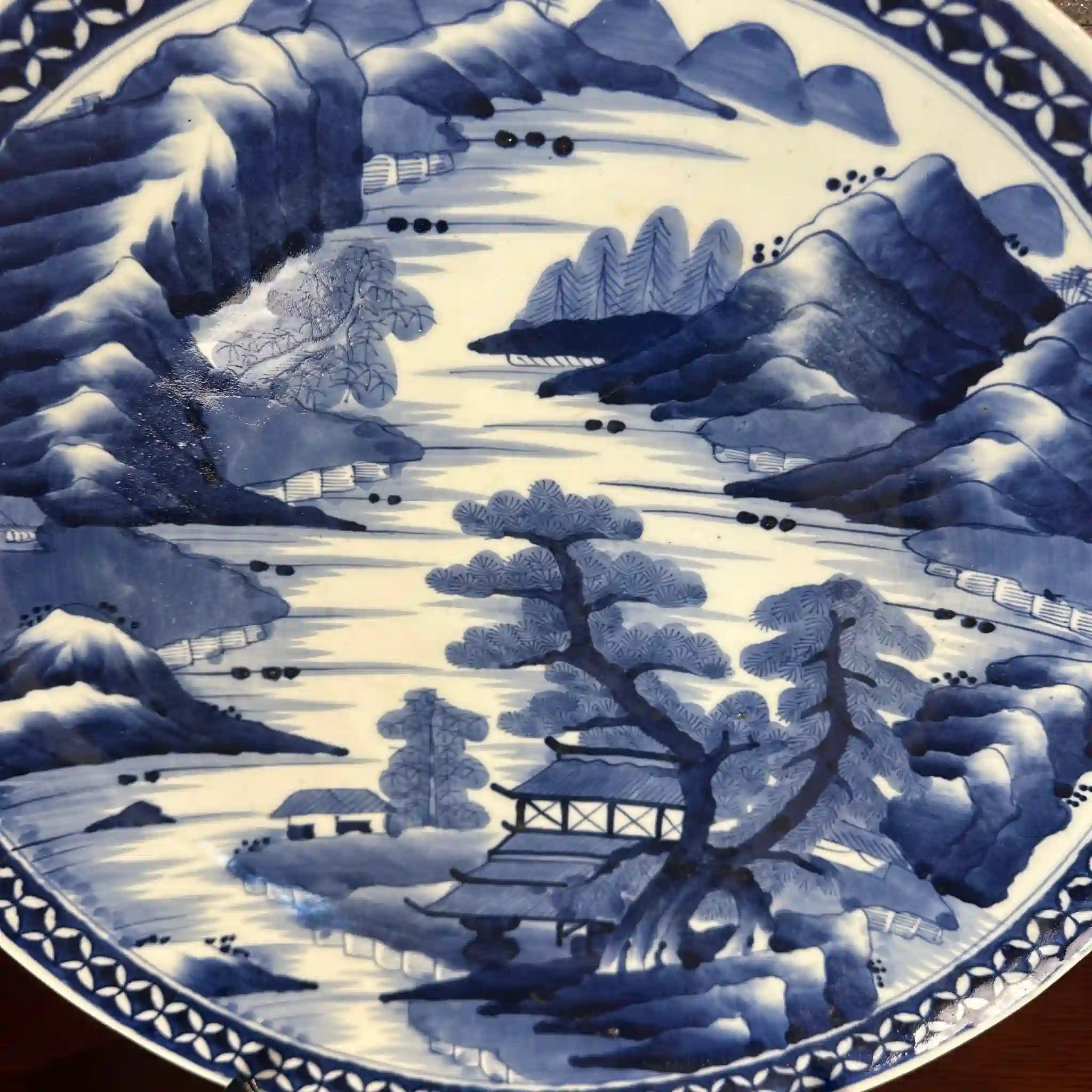 【骨董品】 大皿 染付 明治時代