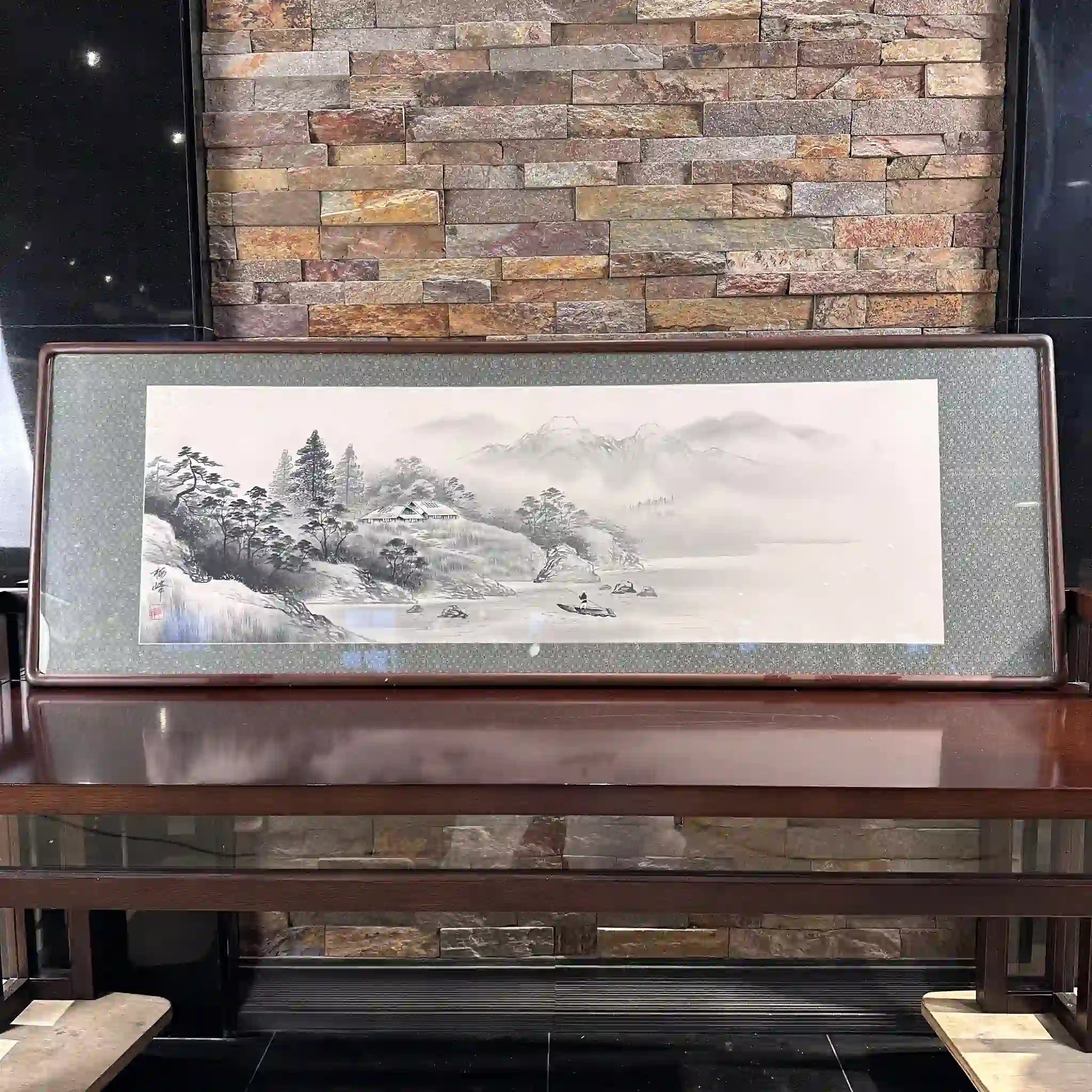 【骨董品】 欄間絵 水墨画
