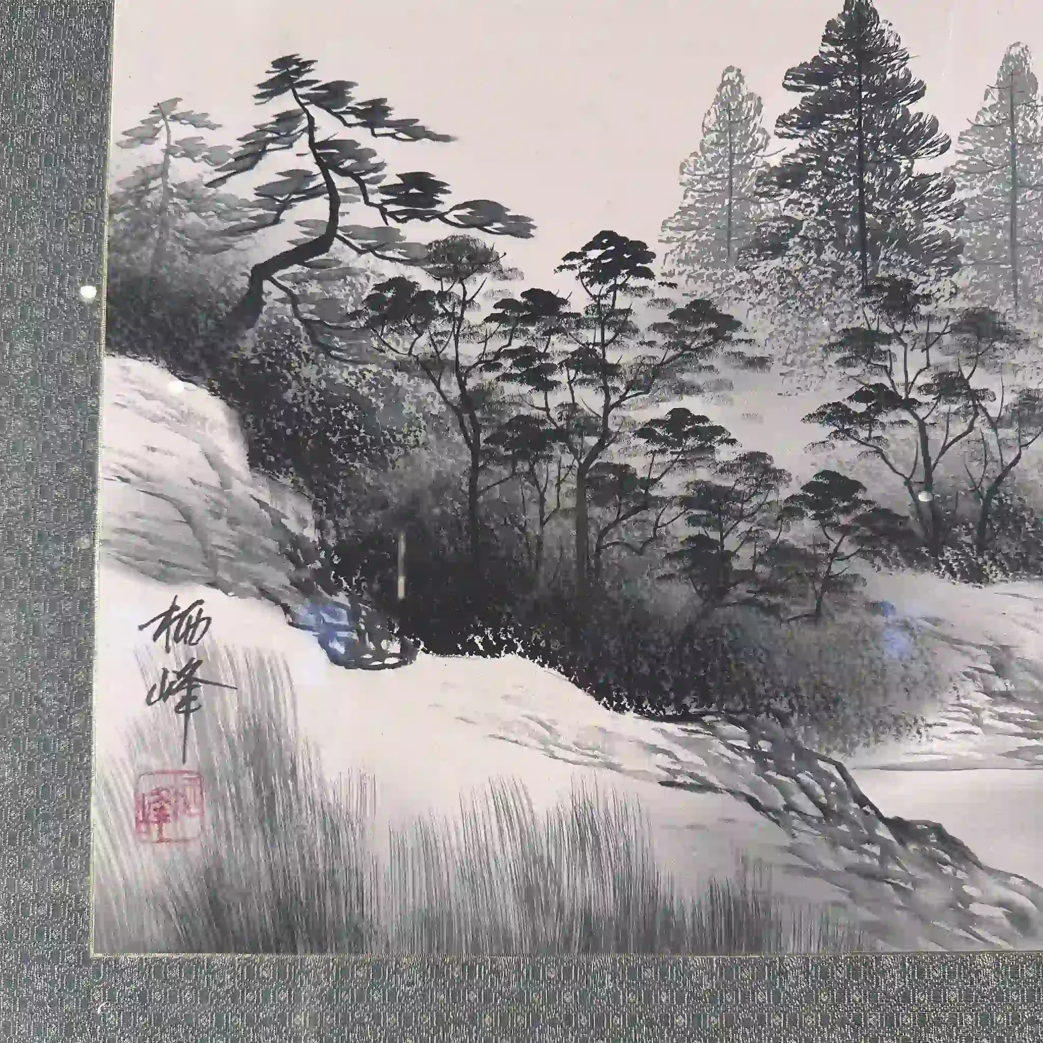 【骨董品】 欄間絵 水墨画