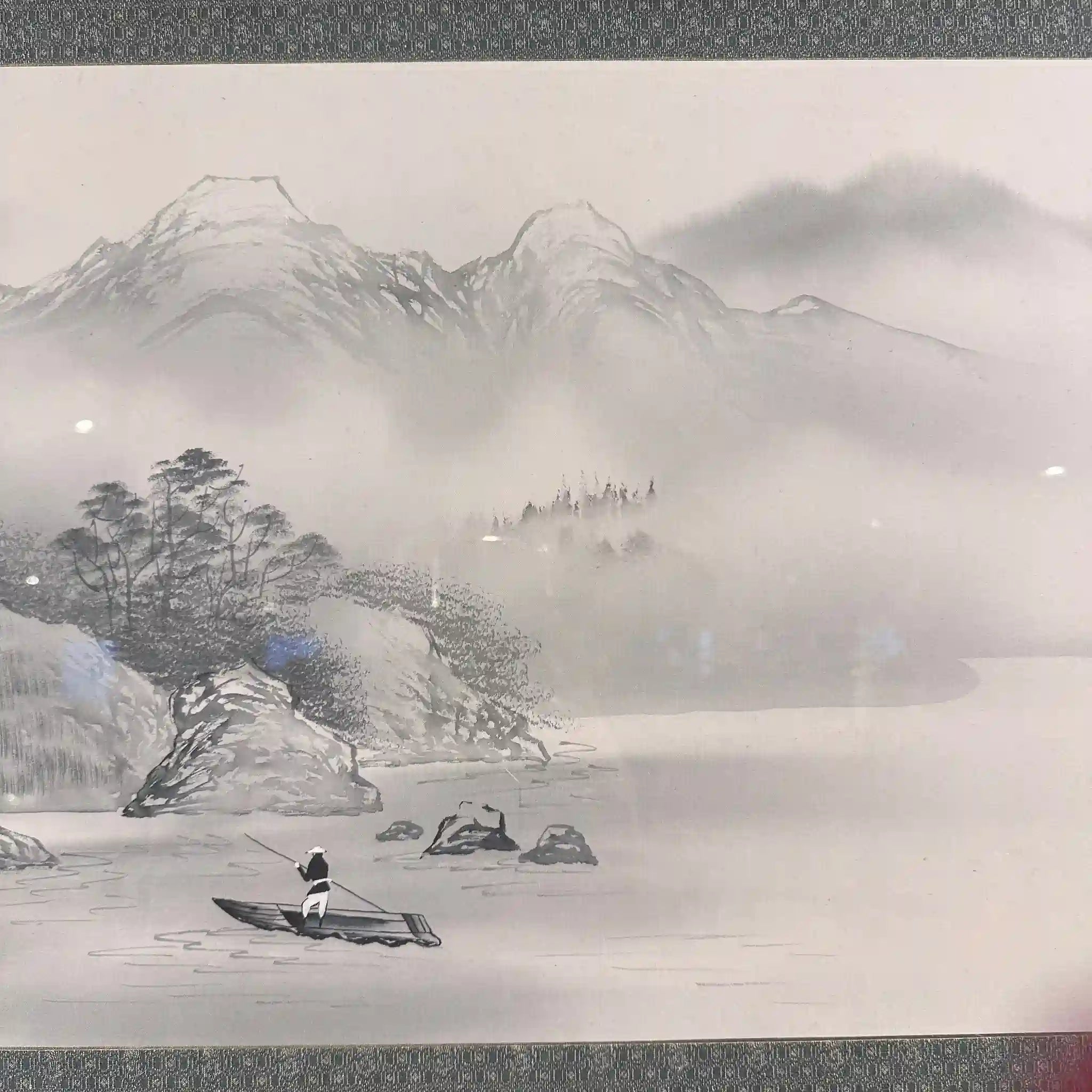【骨董品】 欄間絵 水墨画