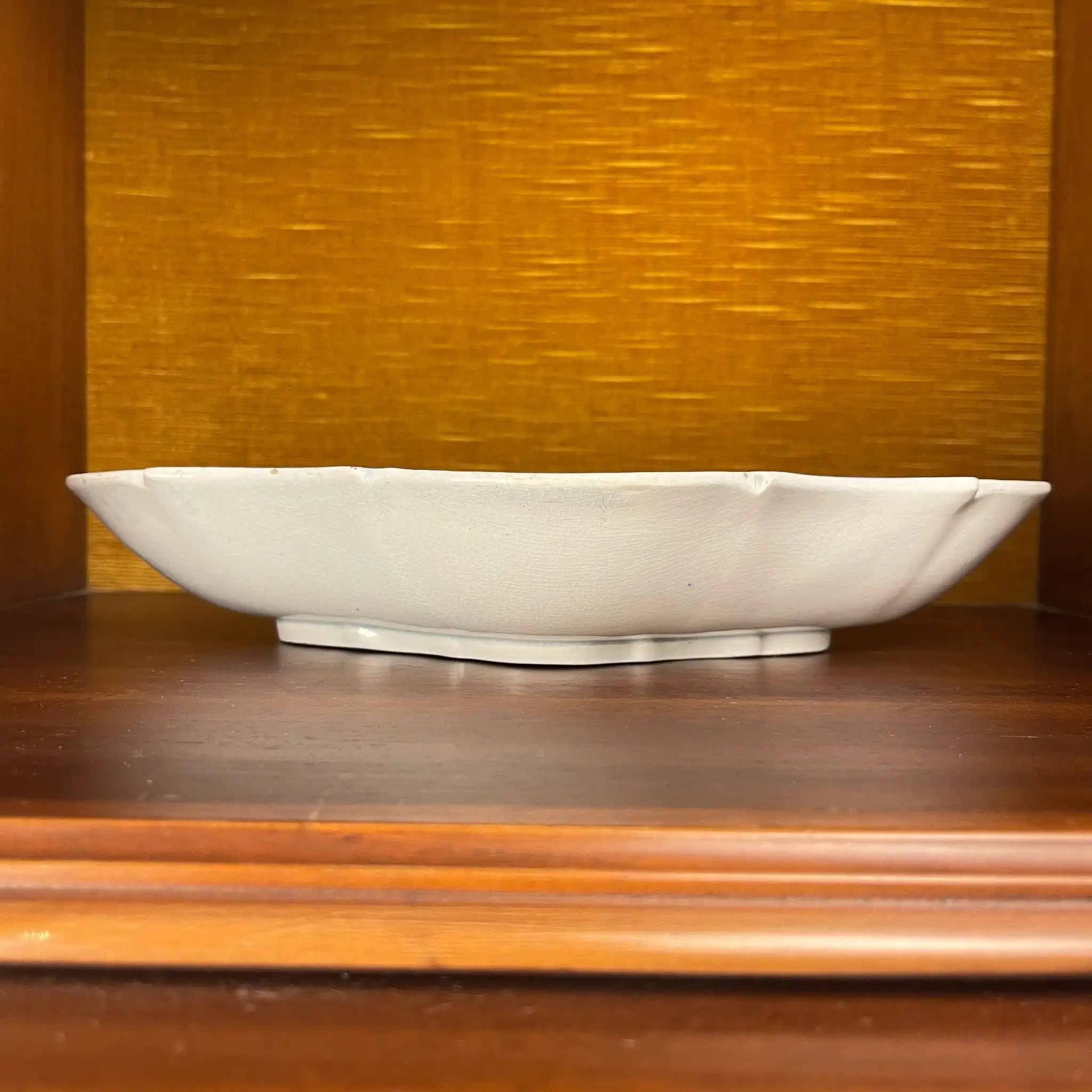 【アンティーク】デボニア型皿 ブルーイタリアン ブルーウィローパターン フルーテッド SPODE(スポード) / 1800年頃 イギリス