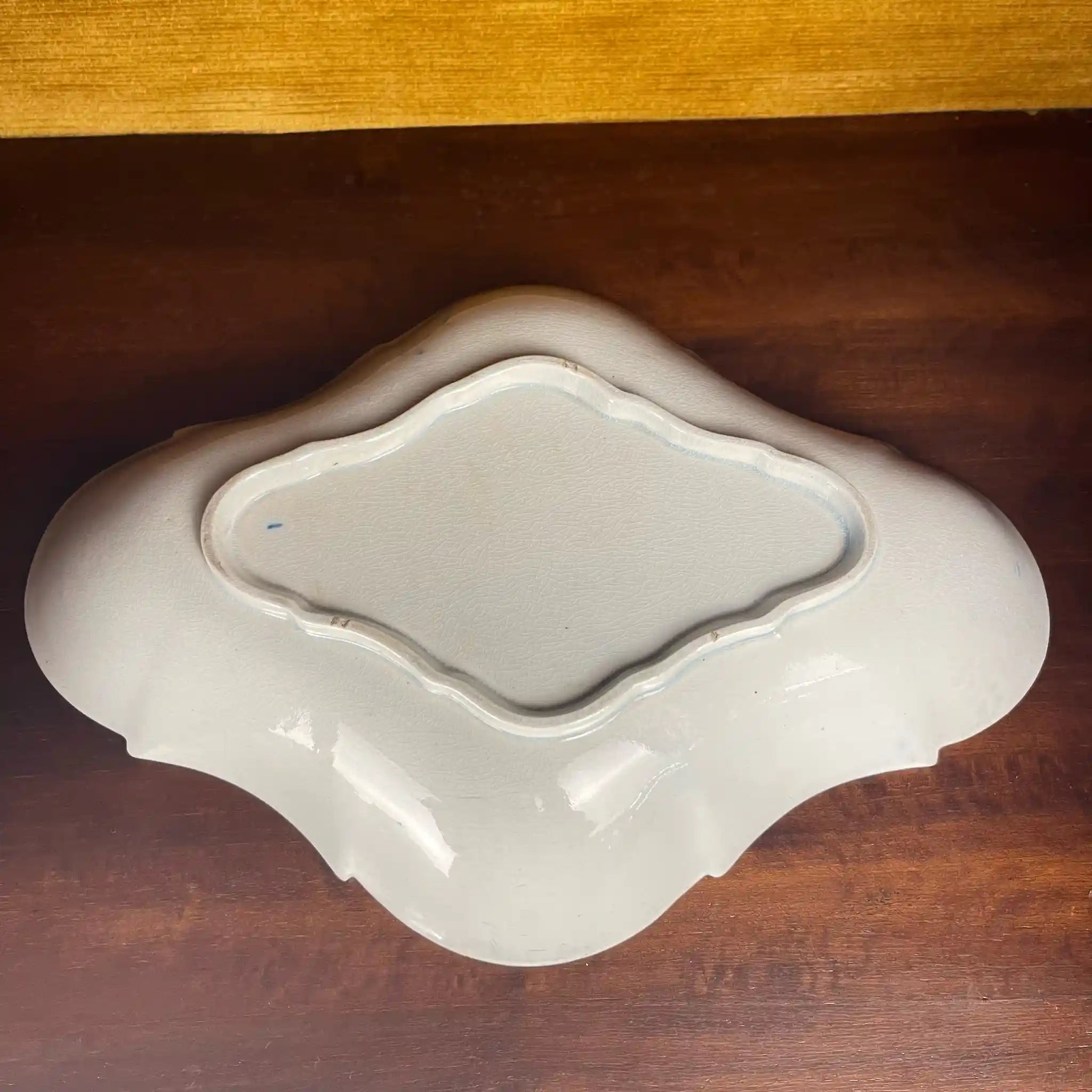 【アンティーク】デボニア型皿 ブルーイタリアン ブルーウィローパターン フルーテッド SPODE(スポード) / 1800年頃 イギリス