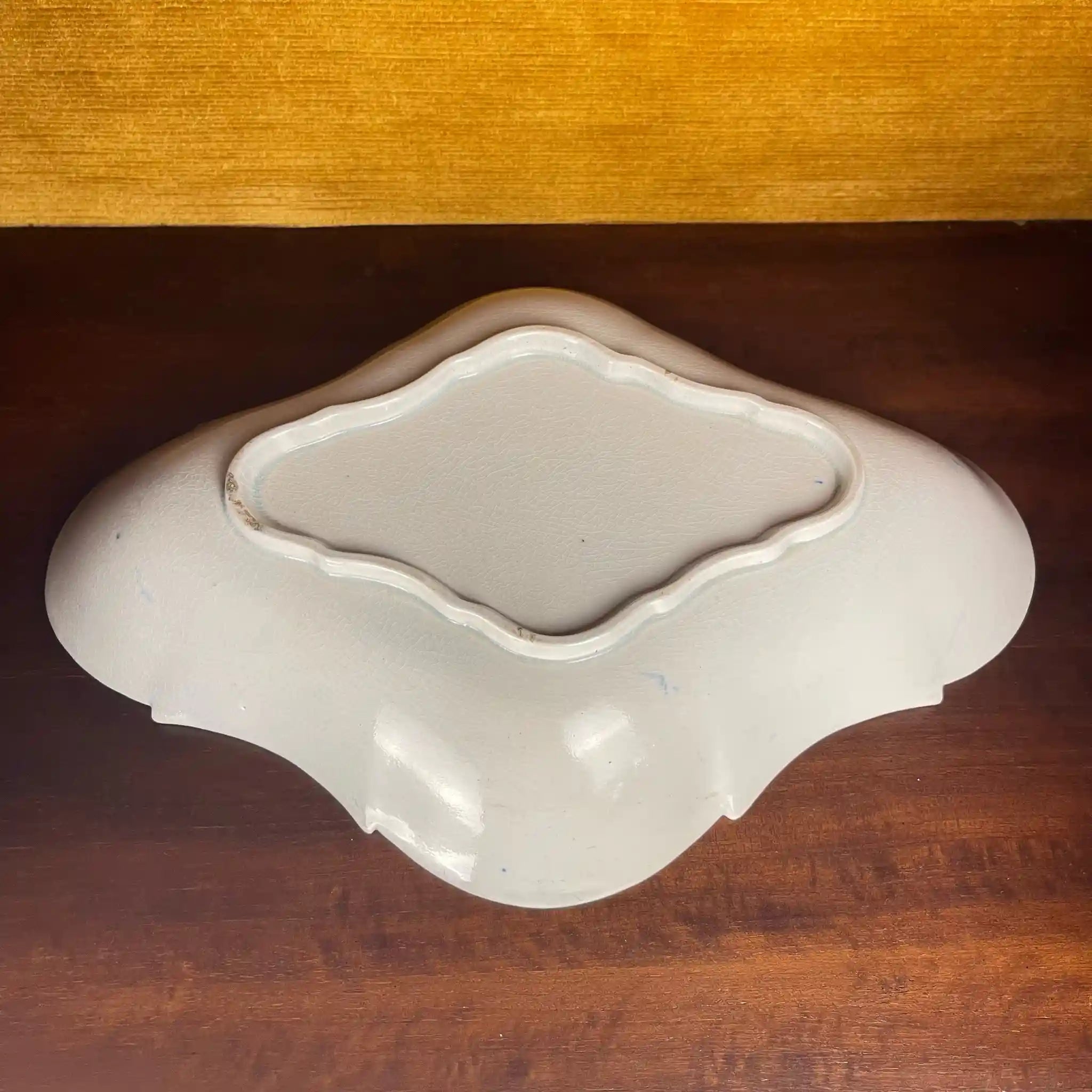 【アンティーク】デボニア型皿 ブルーイタリアン ブルーウィローパターン フルーテッド SPODE(スポード) / 1800年頃 イギリス