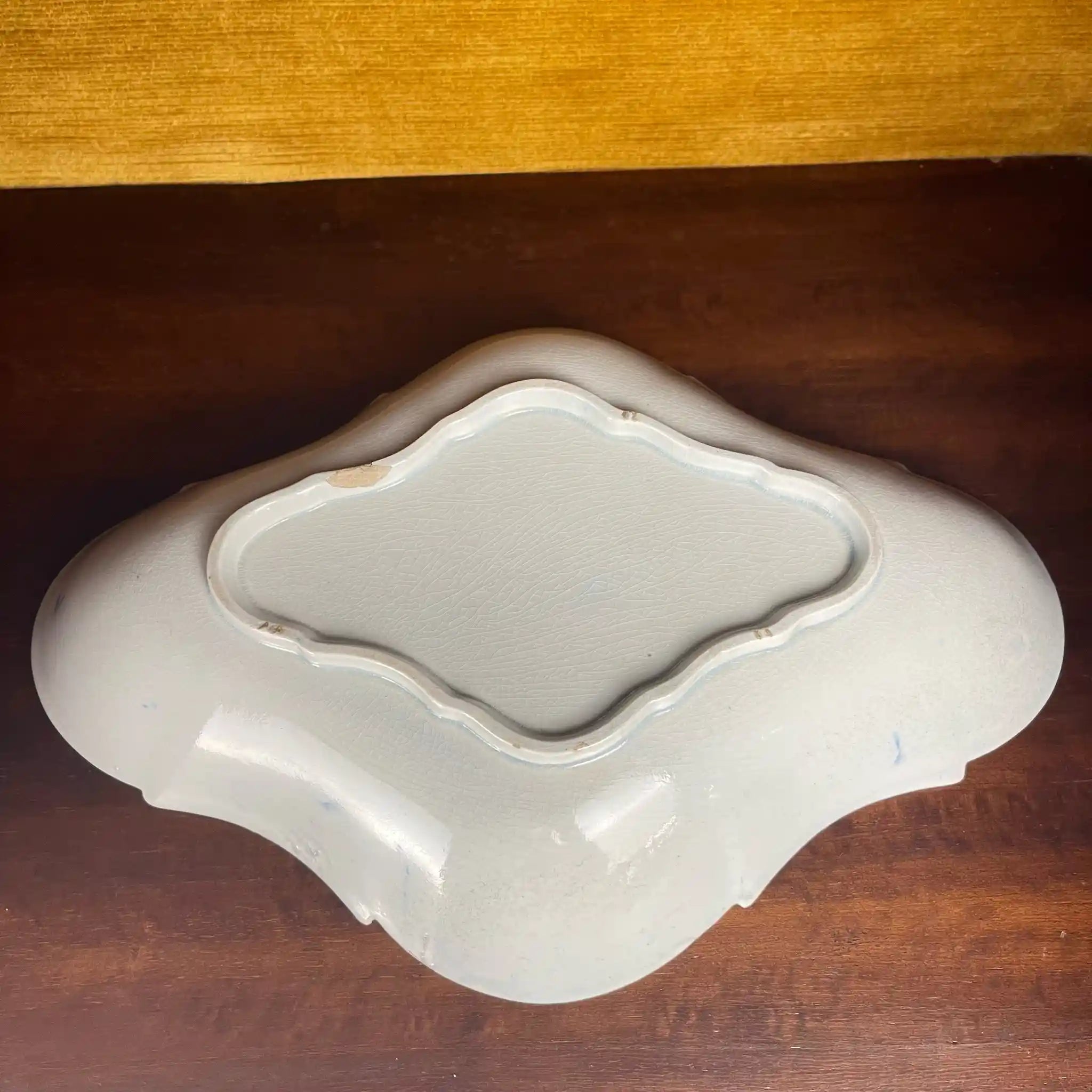 【アンティーク】デボニア型皿 ブルーイタリアン ブルーウィローパターン フルーテッド SPODE(スポード) / 1800年頃 イギリス