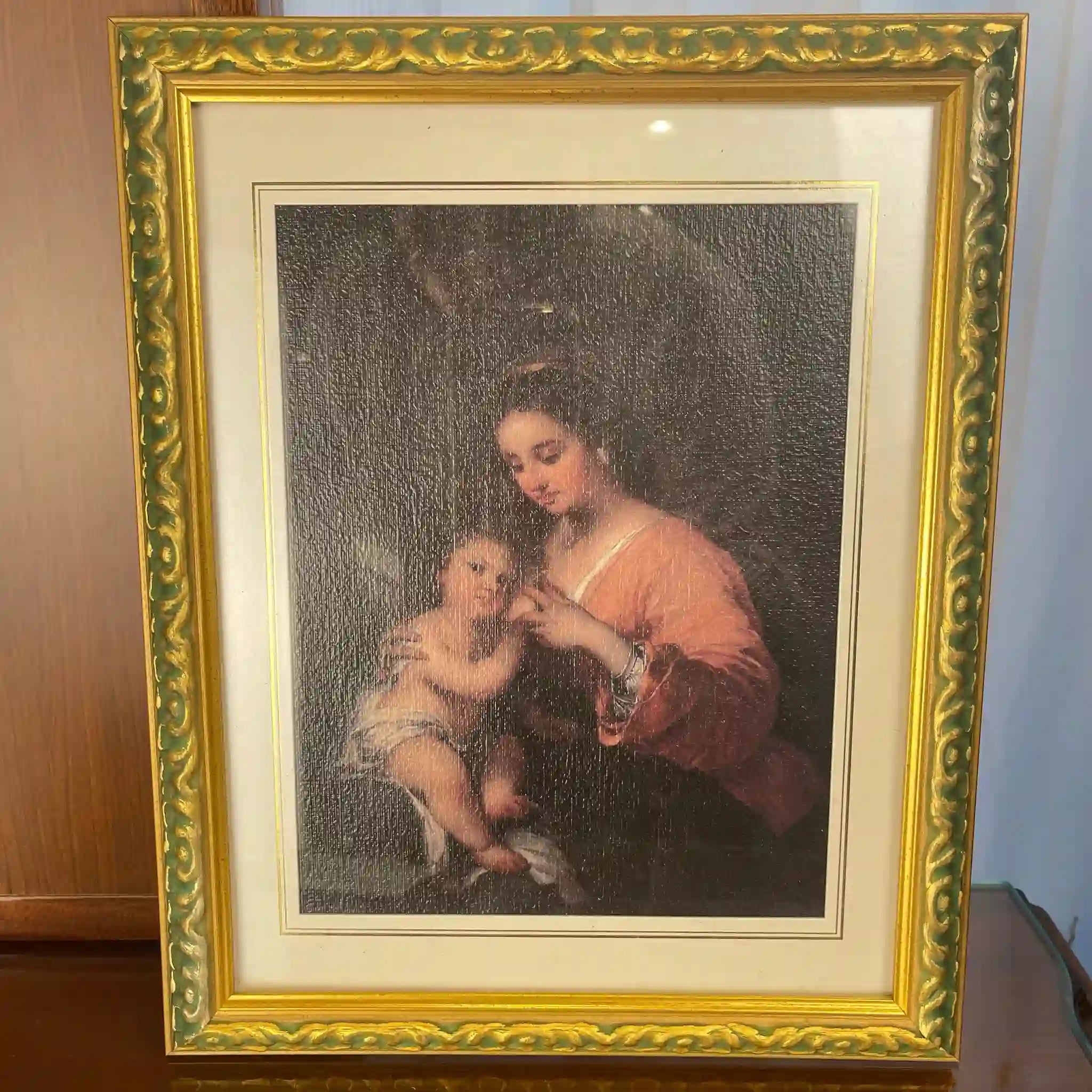 【アート/装飾品】人物画 母と子供