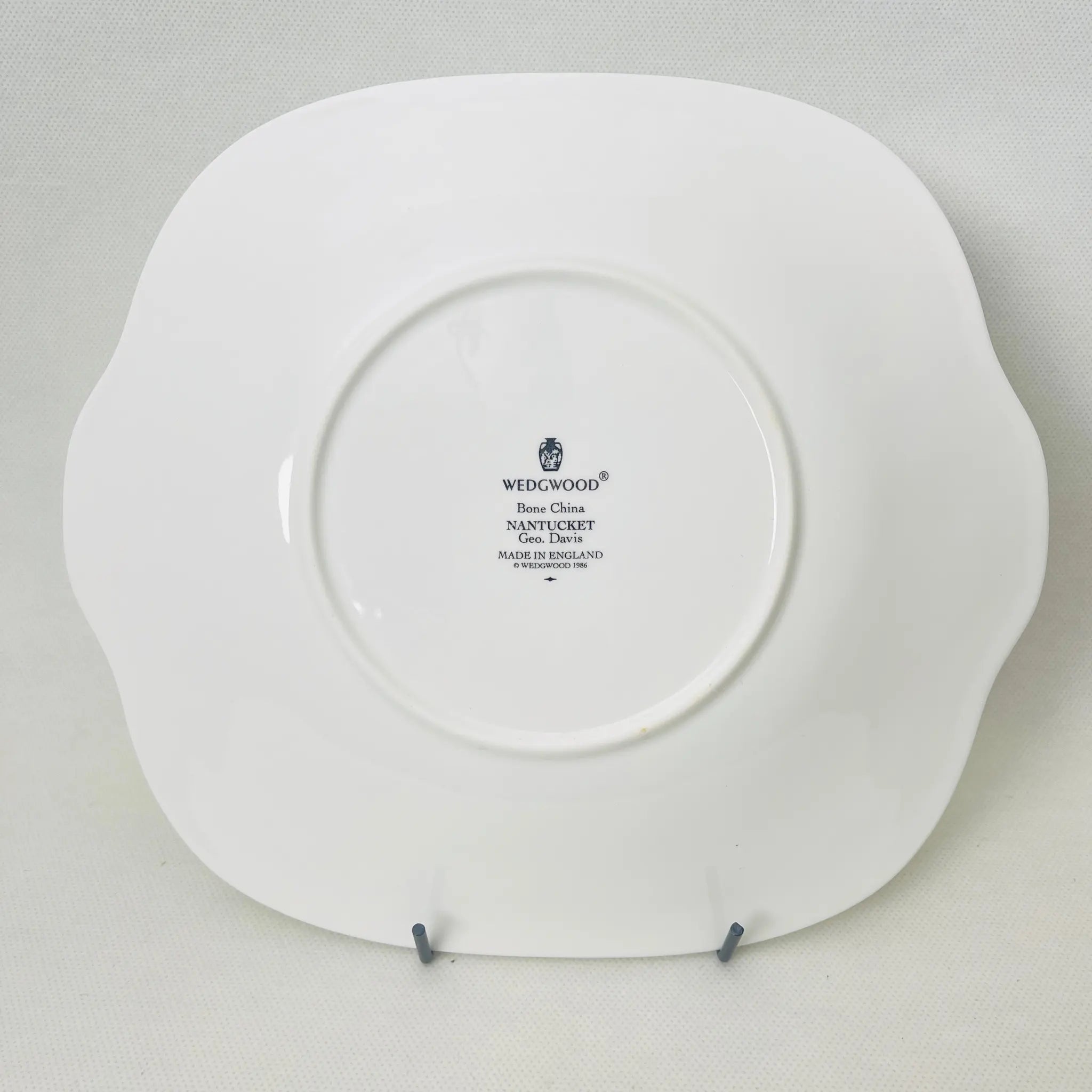 【リユース】プレート スクエア ナンタケット Wedgwood / Bone Chinaイギリス / 未使用 箱付き