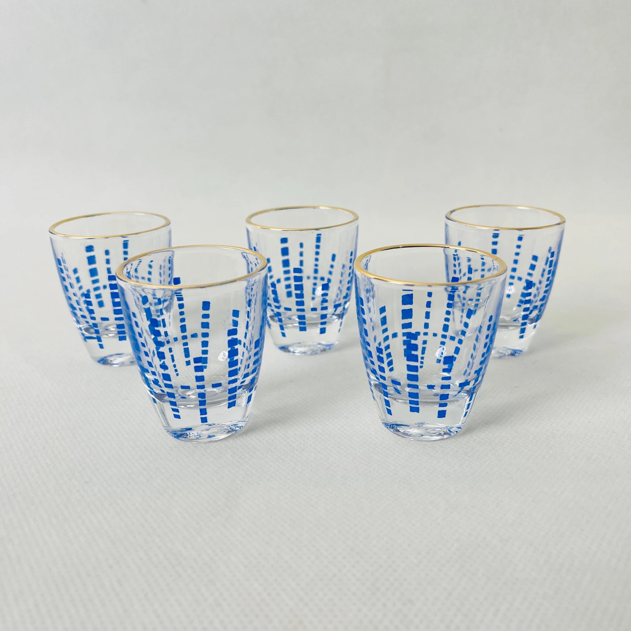 【リユース】ティーカップ ショットグラス スプーン 各5個セット ダブルフェニックス Nikko / 1980年代 / 未使用 箱付き