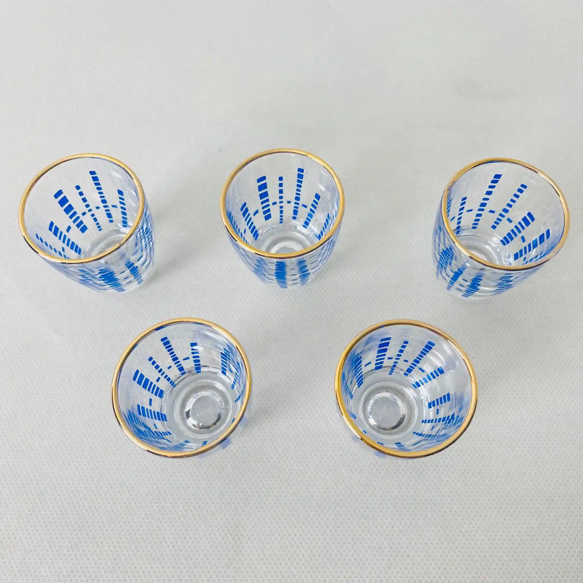 【リユース】ティーカップ ショットグラス スプーン 各5個セット ダブルフェニックス Nikko / 1980年代 / 未使用 箱付き