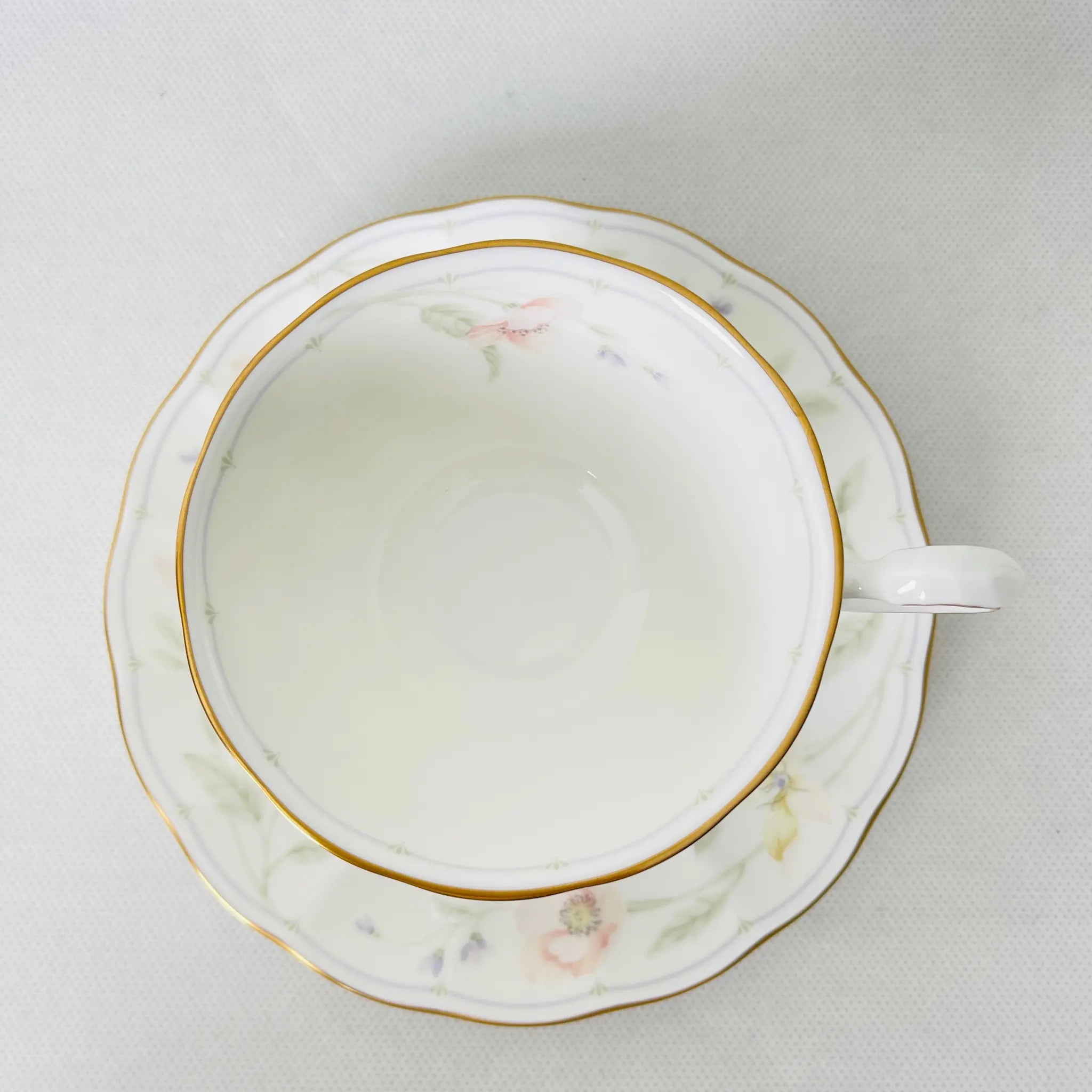 【リユース】ティーカップ 6個セット NARUMI / パステルガーデン Bone China 日本 / 未使用 箱付き