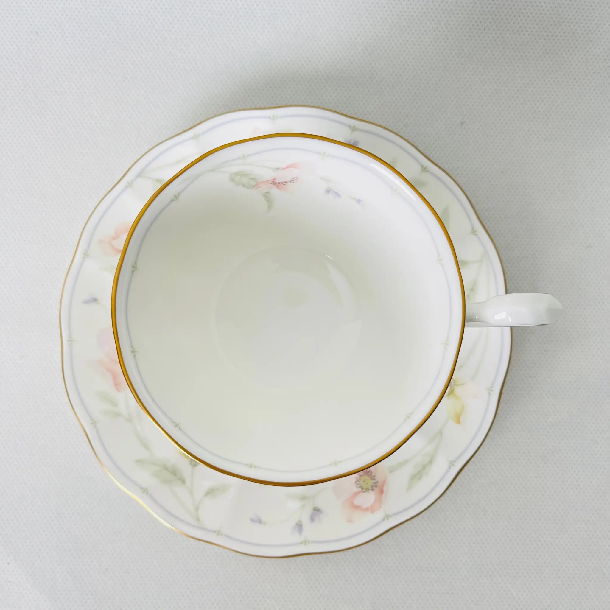 【リユース】ティーカップ 6個セット NARUMI / パステルガーデン Bone China 日本 / 未使用 箱付き