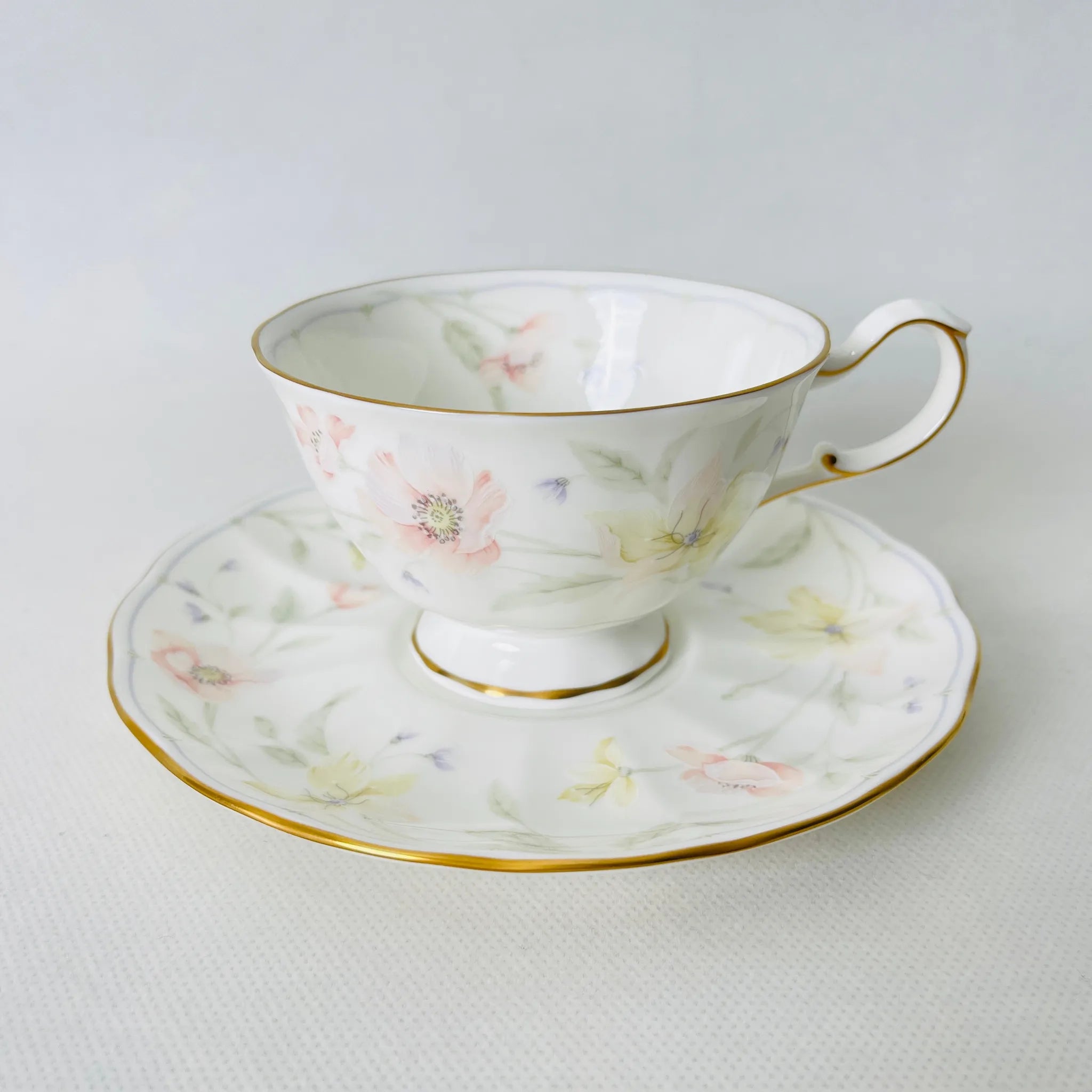 【リユース】ティーカップ 6個セット NARUMI / パステルガーデン Bone China 日本 / 未使用 箱付き