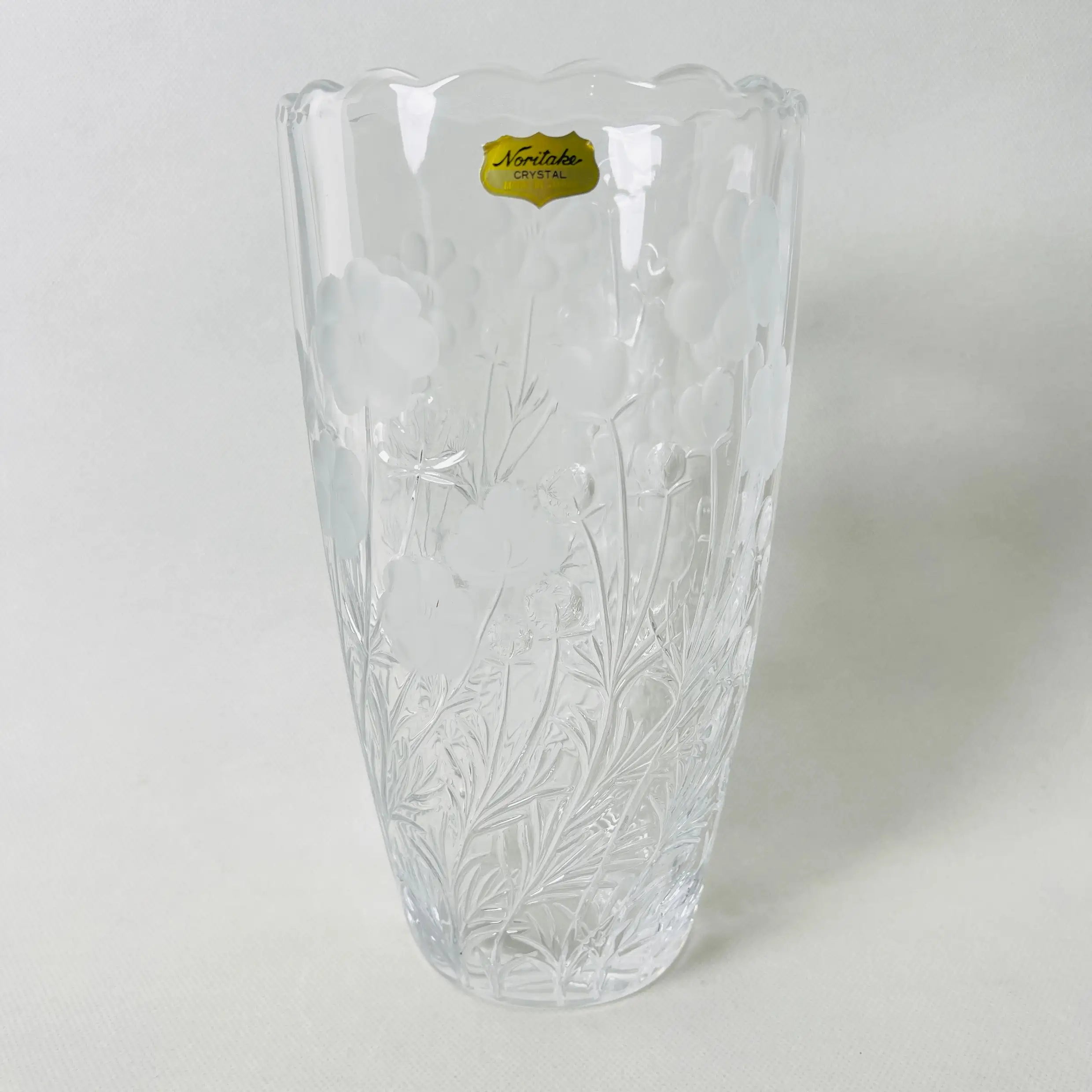 【リユース】フラワーベース ノリタケクリスタル フラワーモチーフ Noritake / 日本