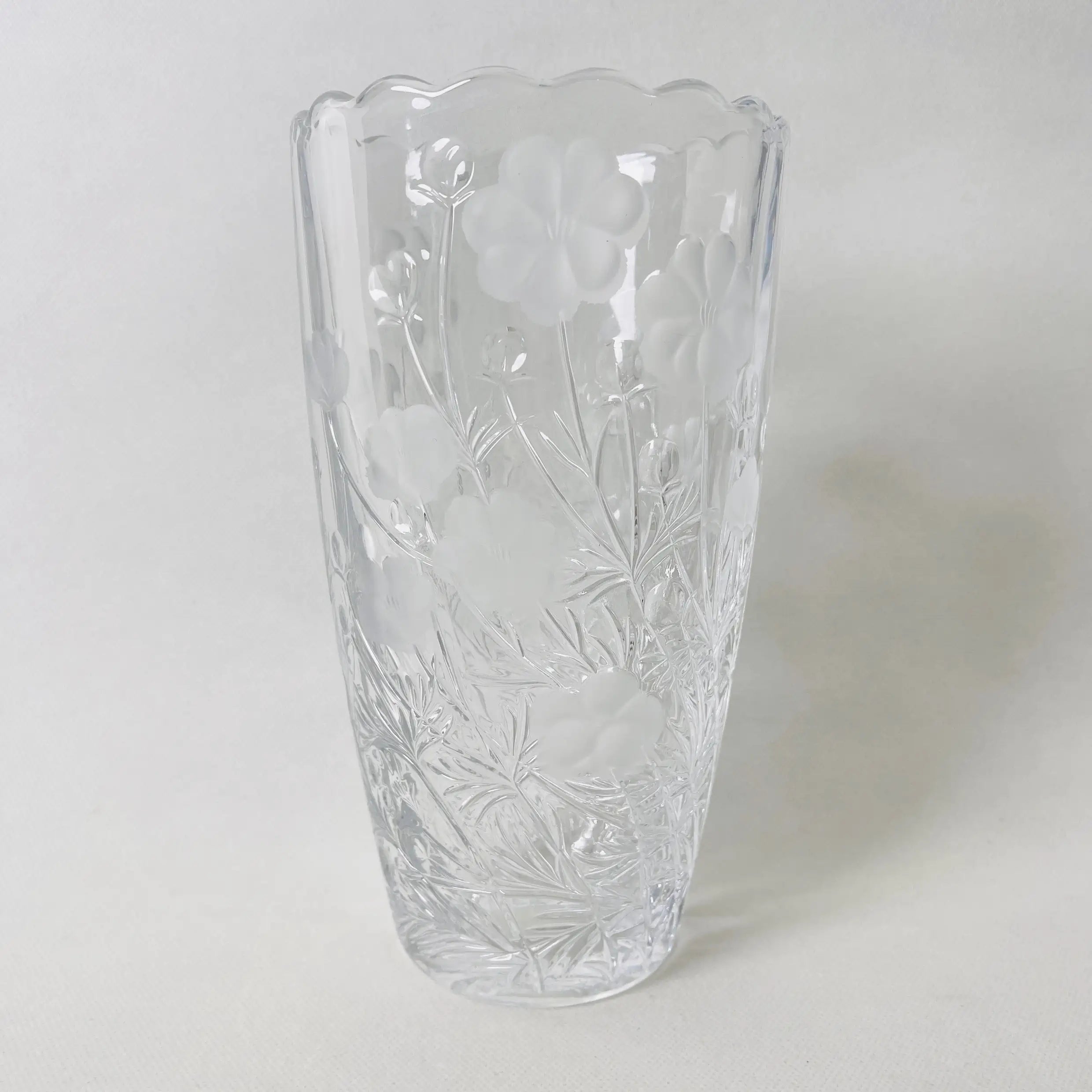 【リユース】フラワーベース ノリタケクリスタル フラワーモチーフ Noritake / 日本
