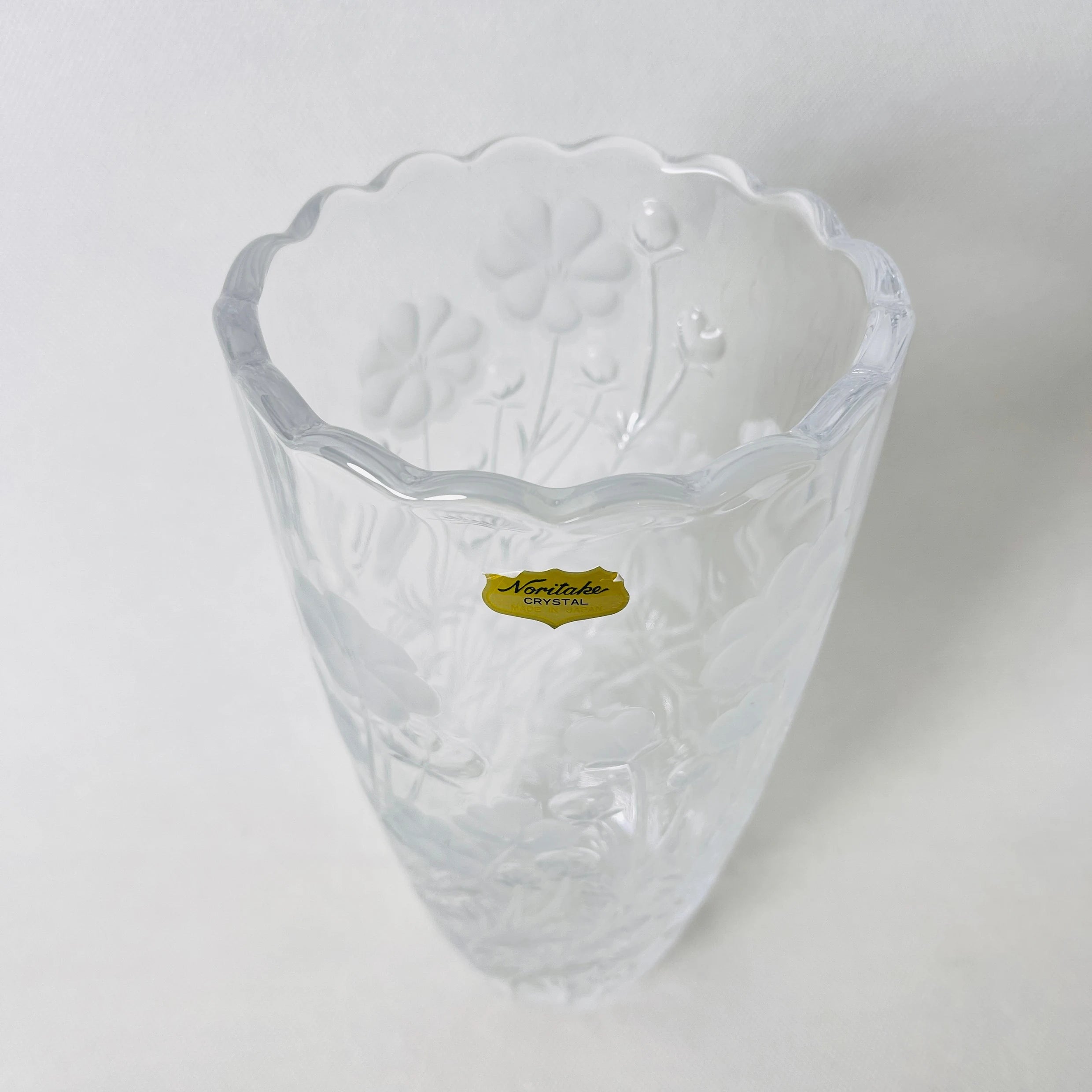 【リユース】フラワーベース ノリタケクリスタル フラワーモチーフ Noritake / 日本