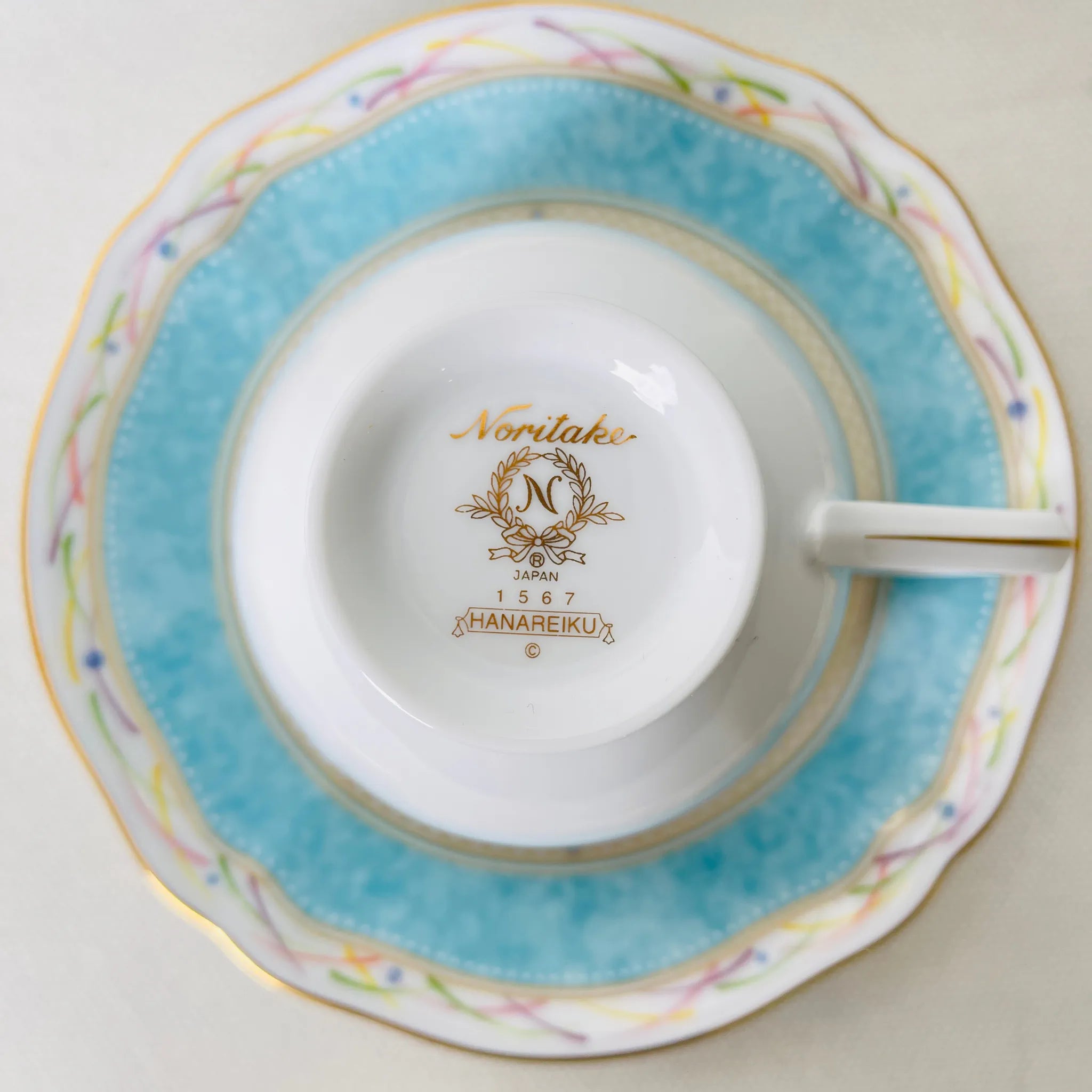 【リユース】 ペアティーカップ / Noritake(ノリタケ) / 華麗句(HANAREIKU) / 日本 / 未使用