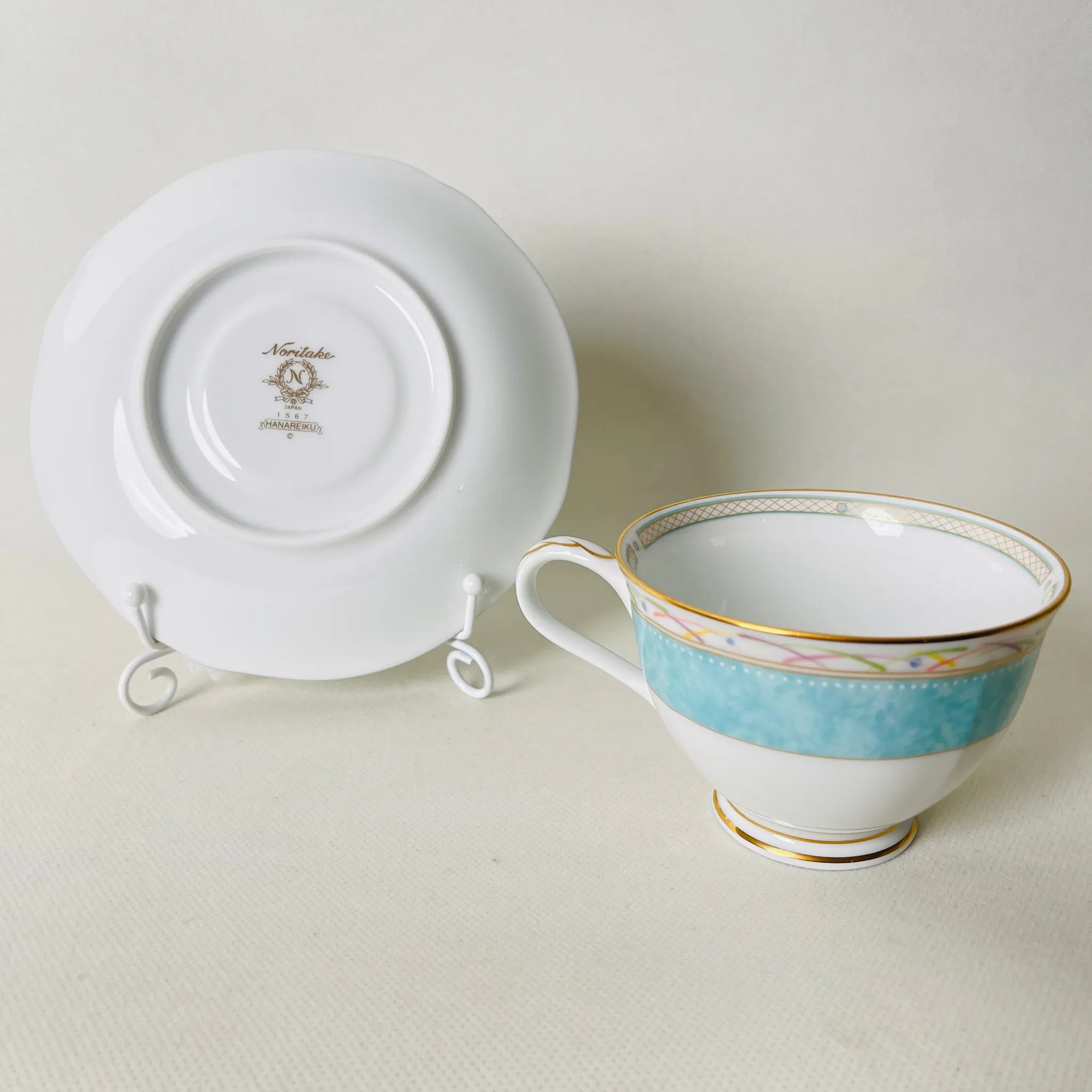 【リユース】 ペアティーカップ / Noritake(ノリタケ) / 華麗句(HANAREIKU) / 日本 / 未使用