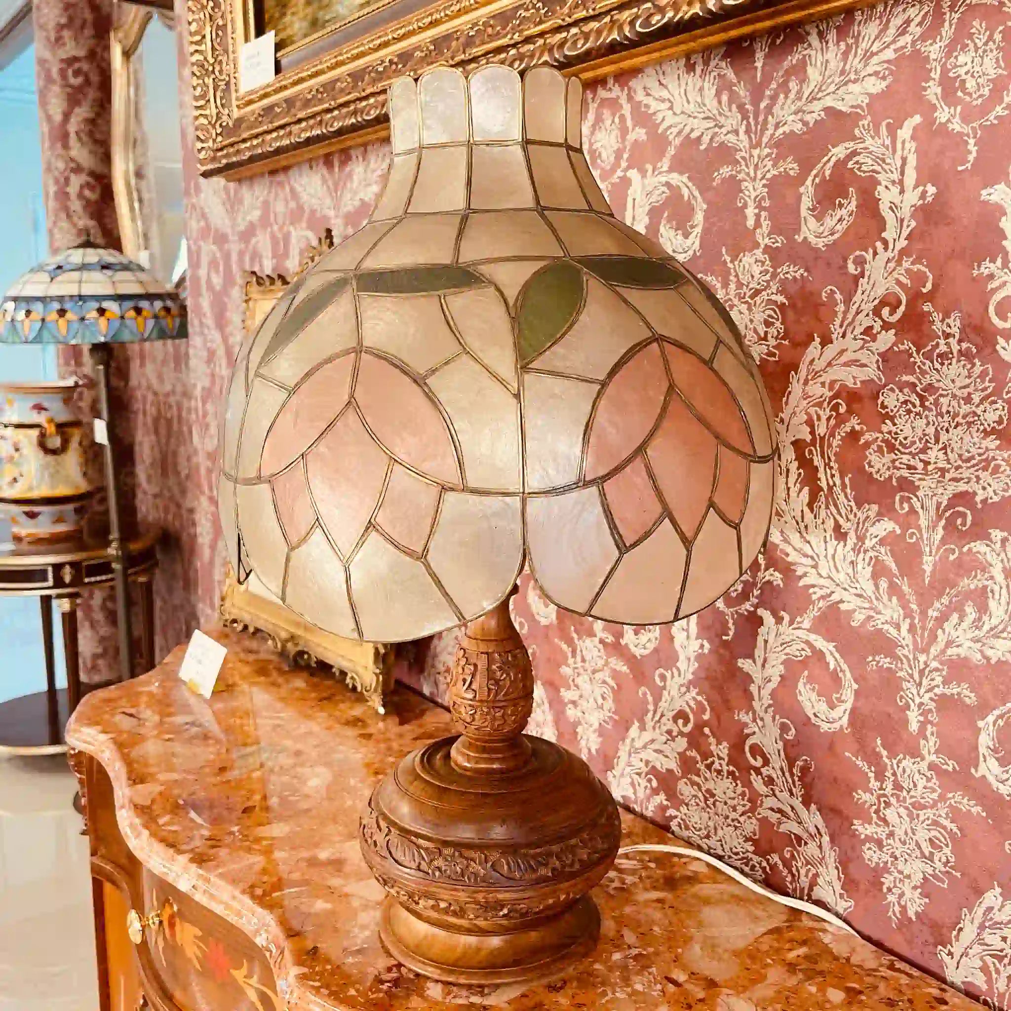 【リユース】 テーブルランプ ステンドグラス