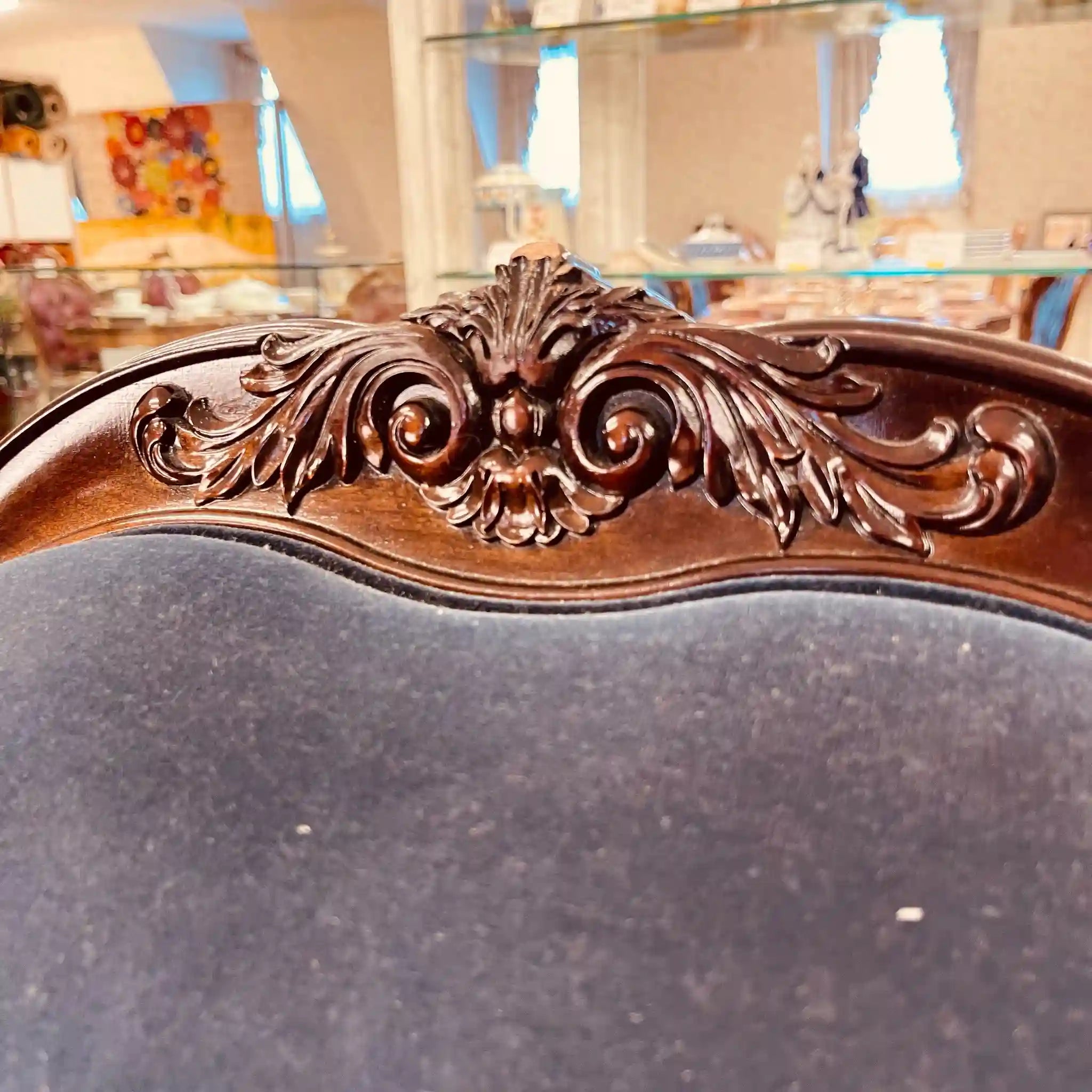 Antique Wing Sofa, 1-Seater, Decca Mahogany, Directly Imported from the UK