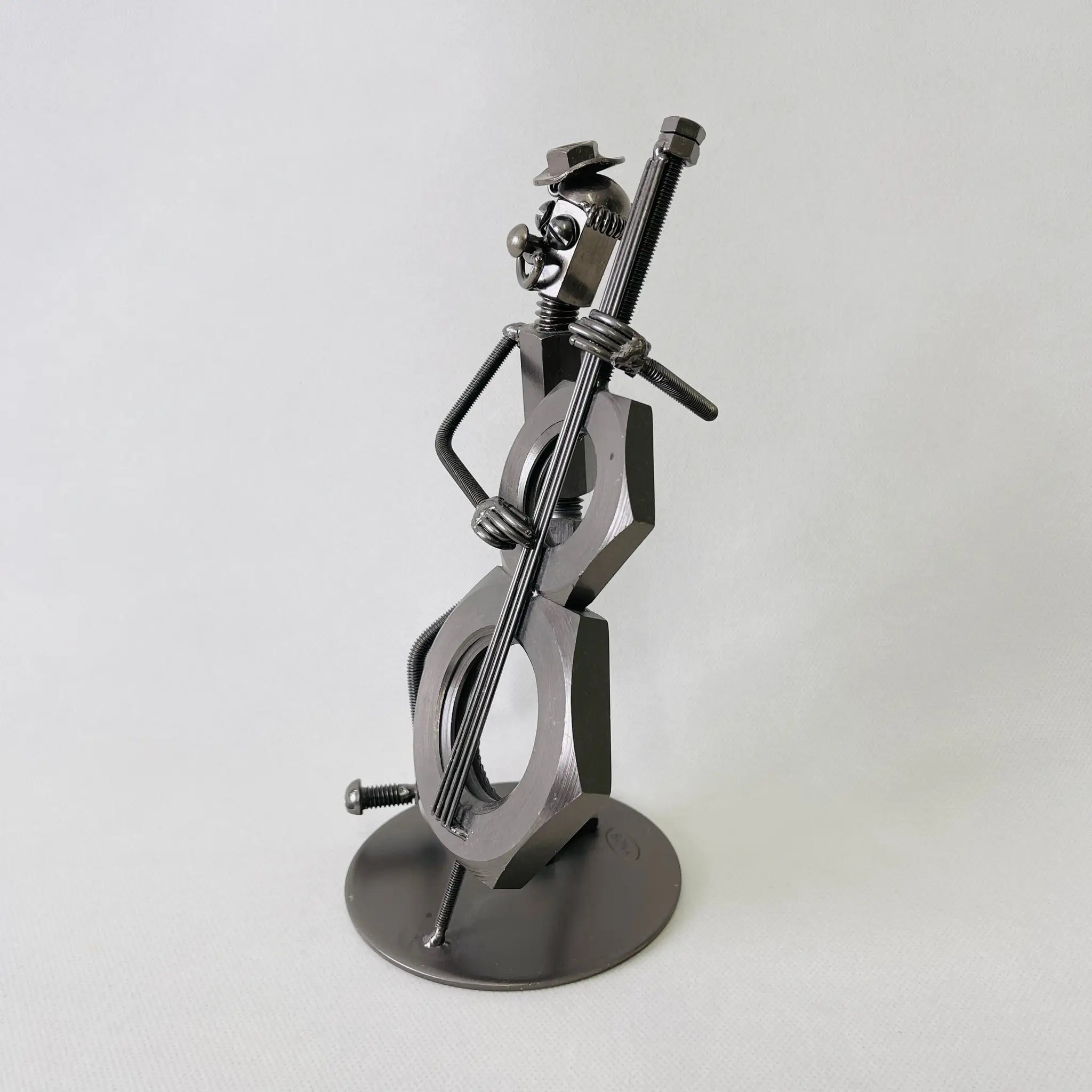 【リユース】 金属オブジェ ウッドベース奏者 / Art&Craftよしのや / BONA / クラフト工芸