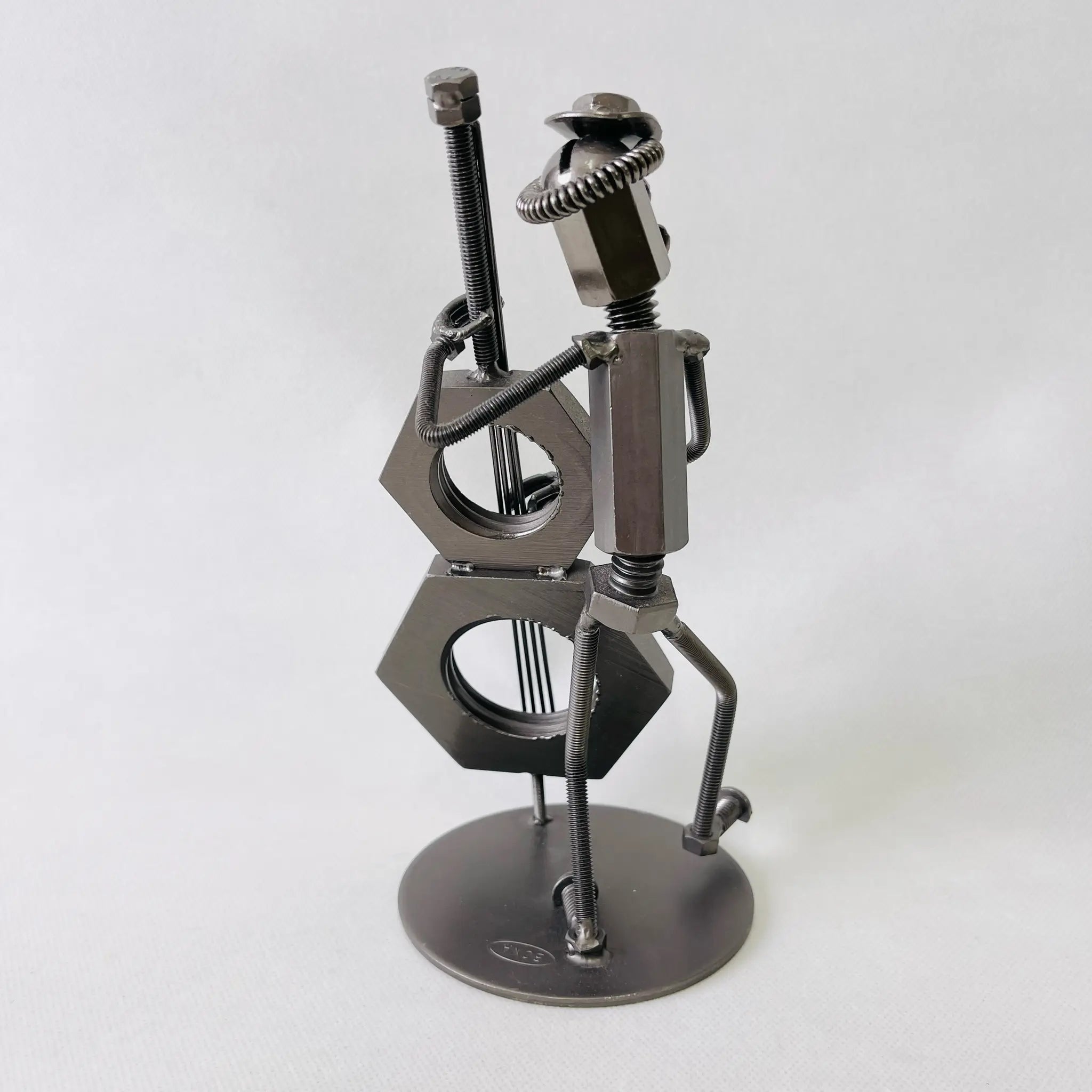 【リユース】 金属オブジェ ウッドベース奏者 / Art&Craftよしのや / BONA / クラフト工芸