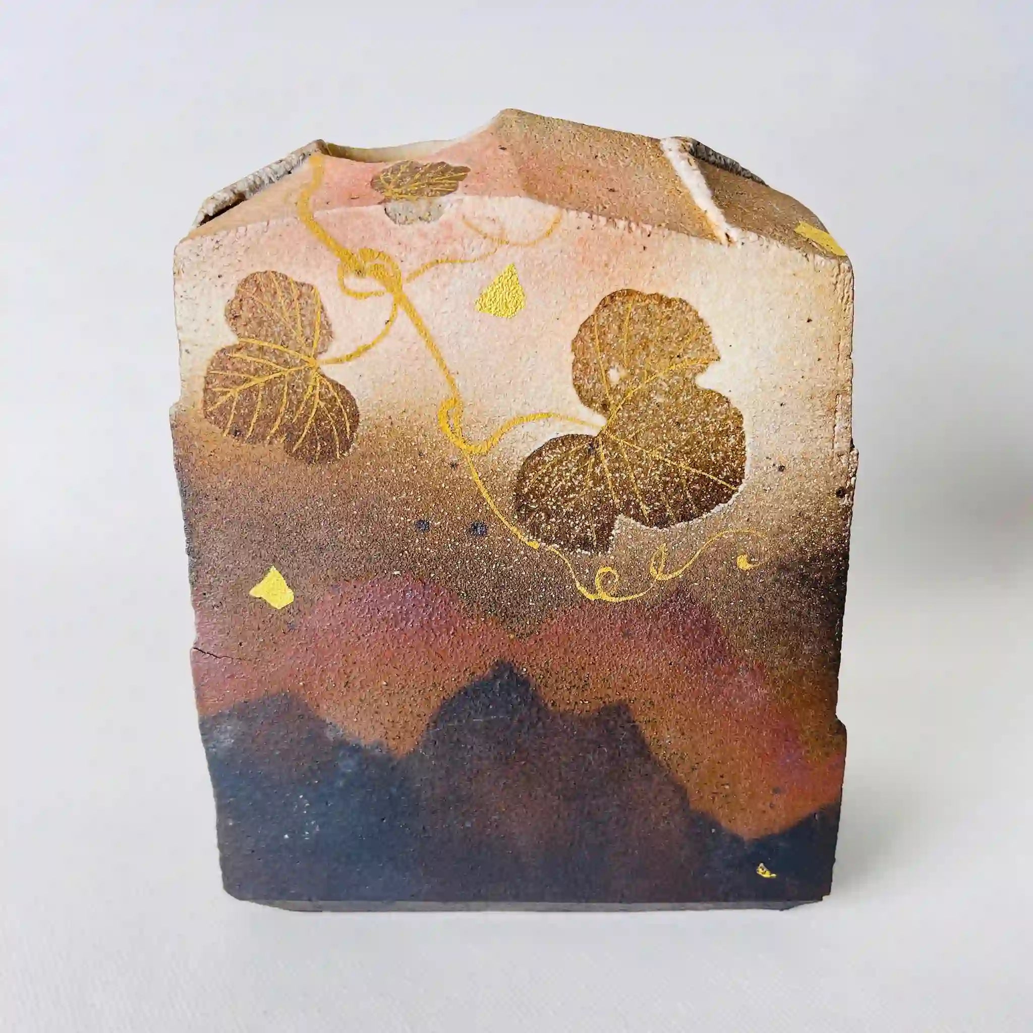 Antique Vase, Genpoan, by Yasuyuki Kato, Mino Ware, Japan, Box included, Unused