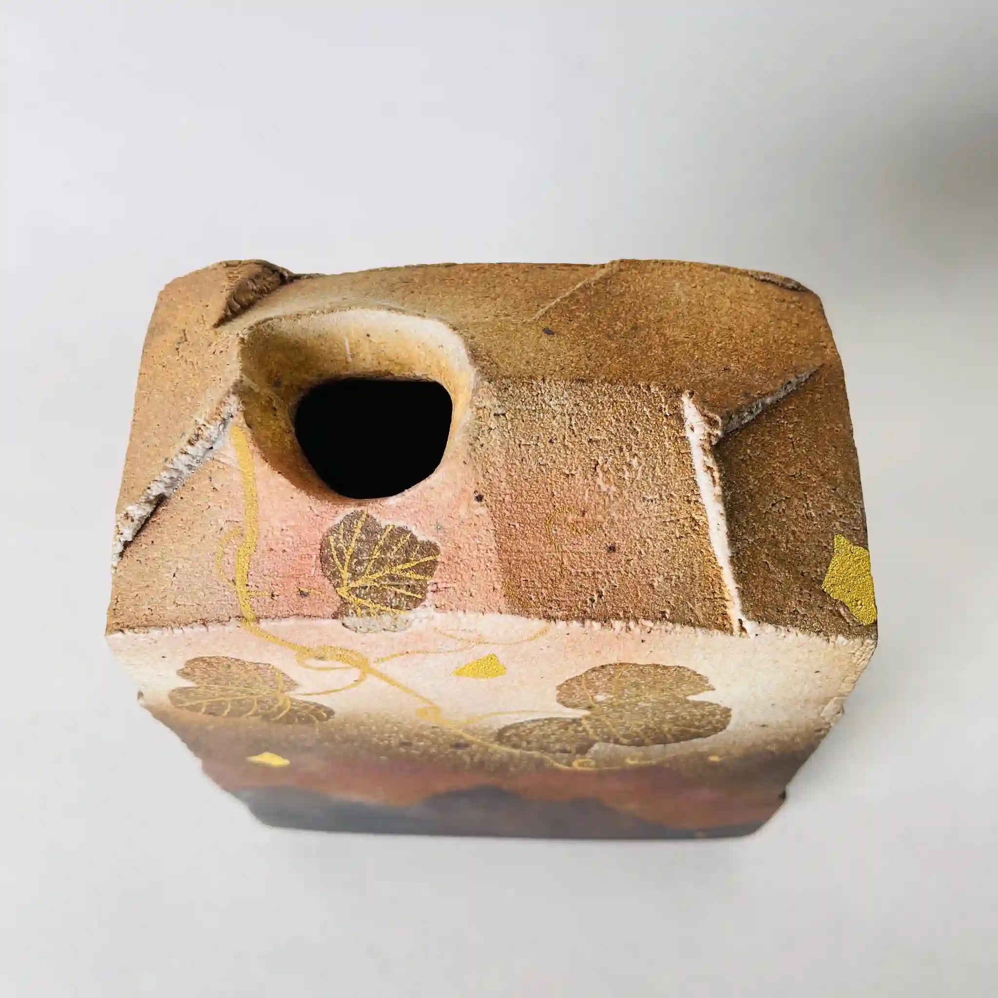 Antique Vase, Genpoan, by Yasuyuki Kato, Mino Ware, Japan, Box included, Unused