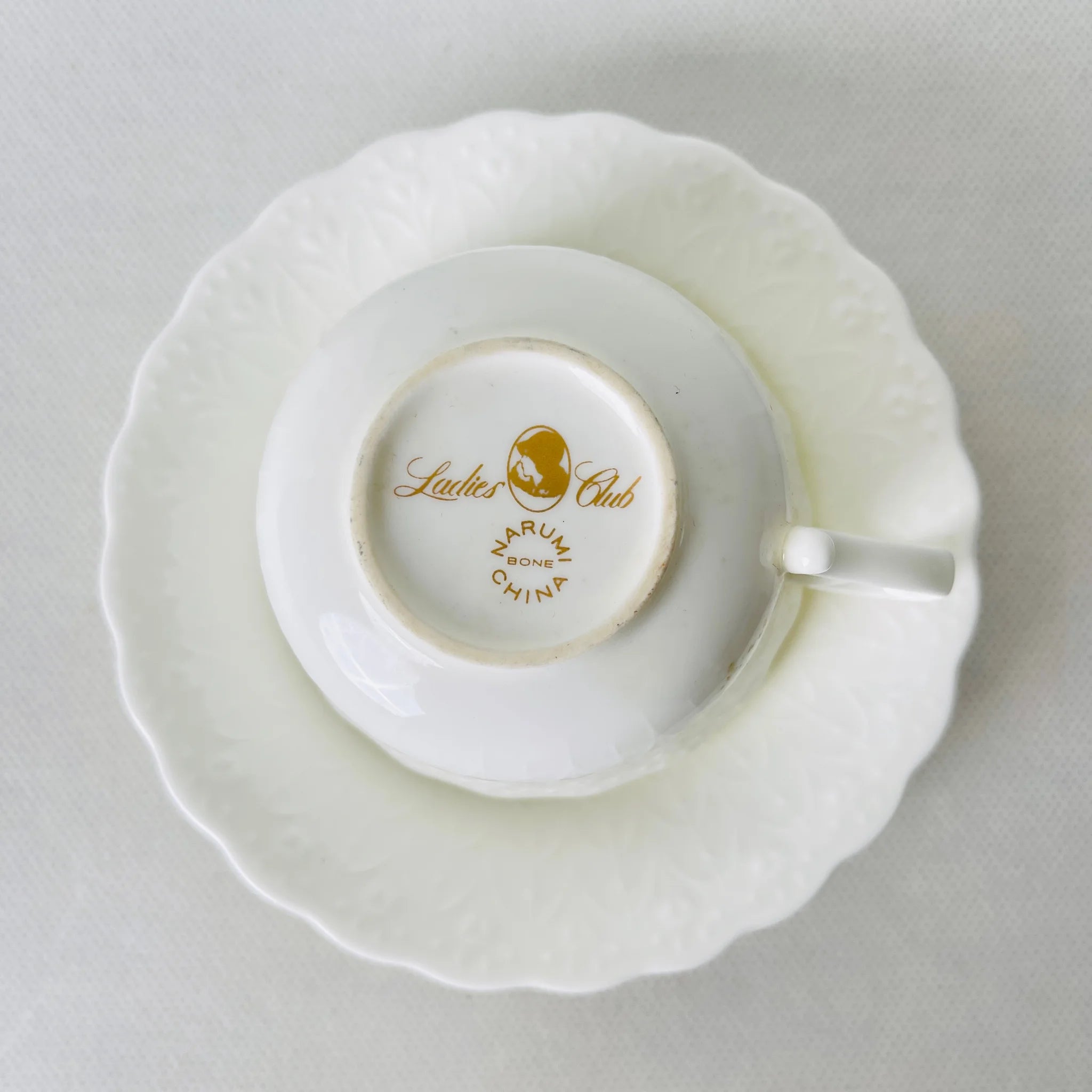 【リユース】 ペアティーカップセット / NARUMI / Ladies club Bone China / 未使用 / 箱付き