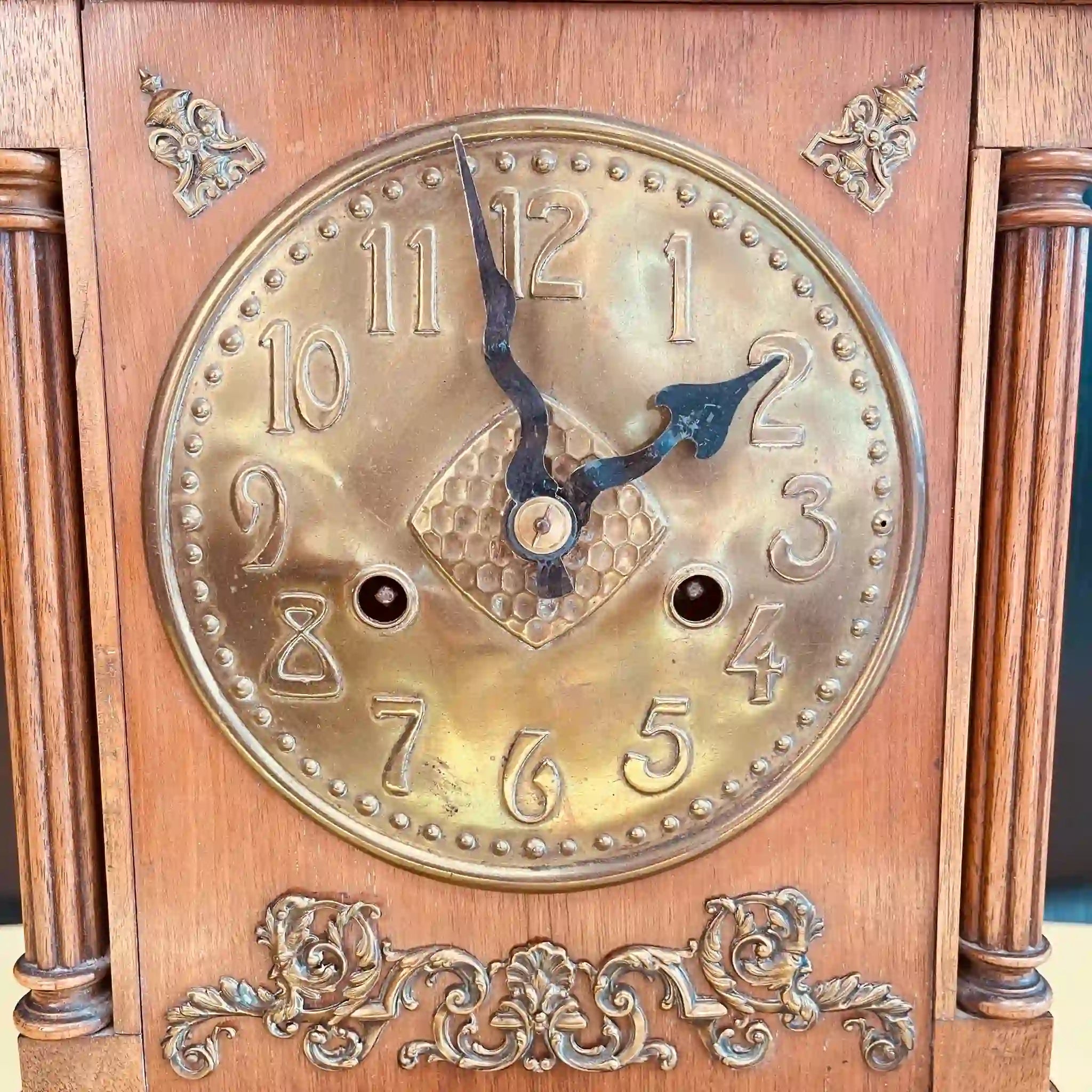 【アンティーク】 置き時計 / ハンブルク・アメリカン・クロック / アール・ヌーヴォー様式 / オーク材