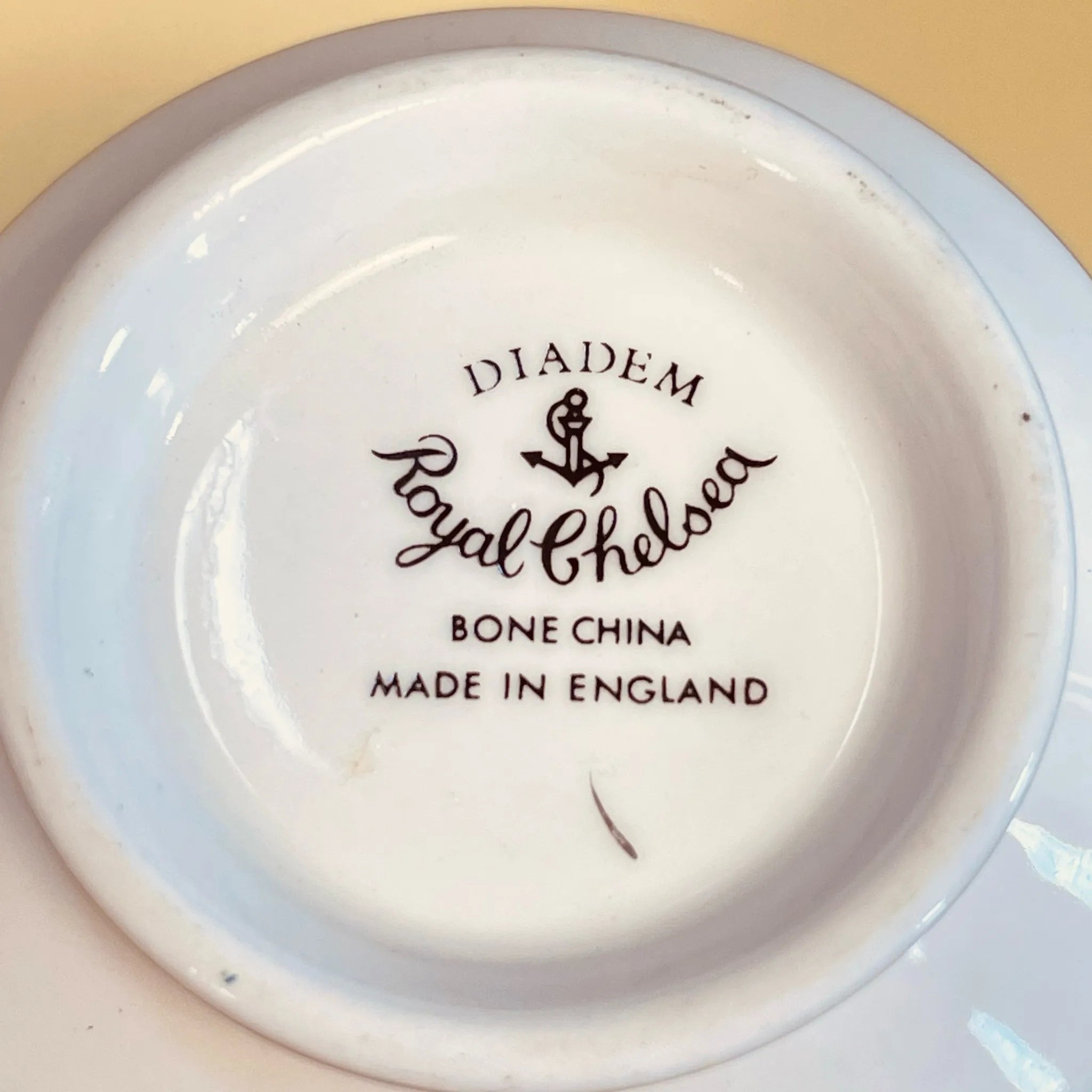 【アンティーク】プレート&ティーカップ5P Royal Chelsea(ロイヤル チェルシー) / DIADEM / Bone China / イギリス / /