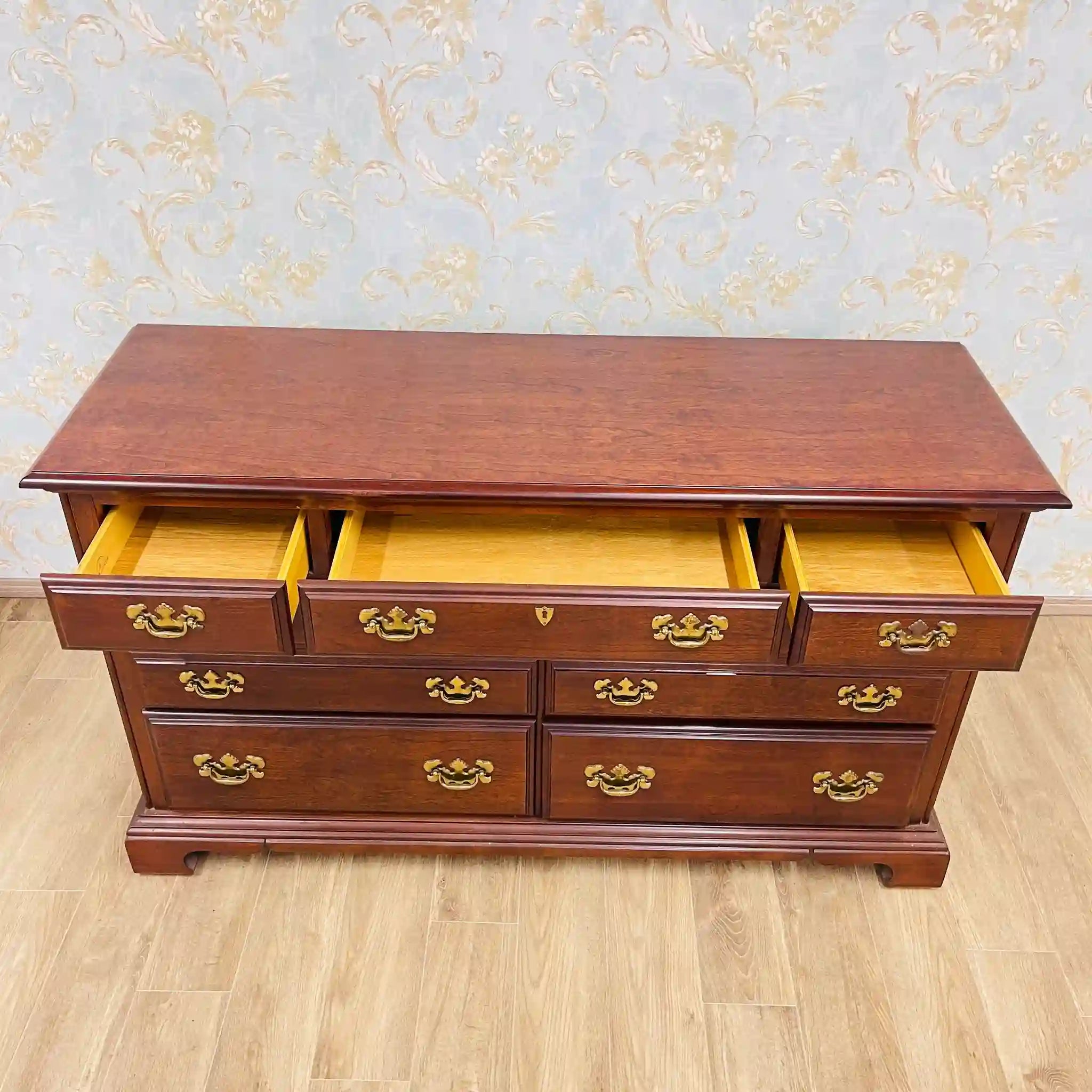 Vintage Sideboard / American Drew / Cherry Wood (Presumably from the USA) / Refinished Top