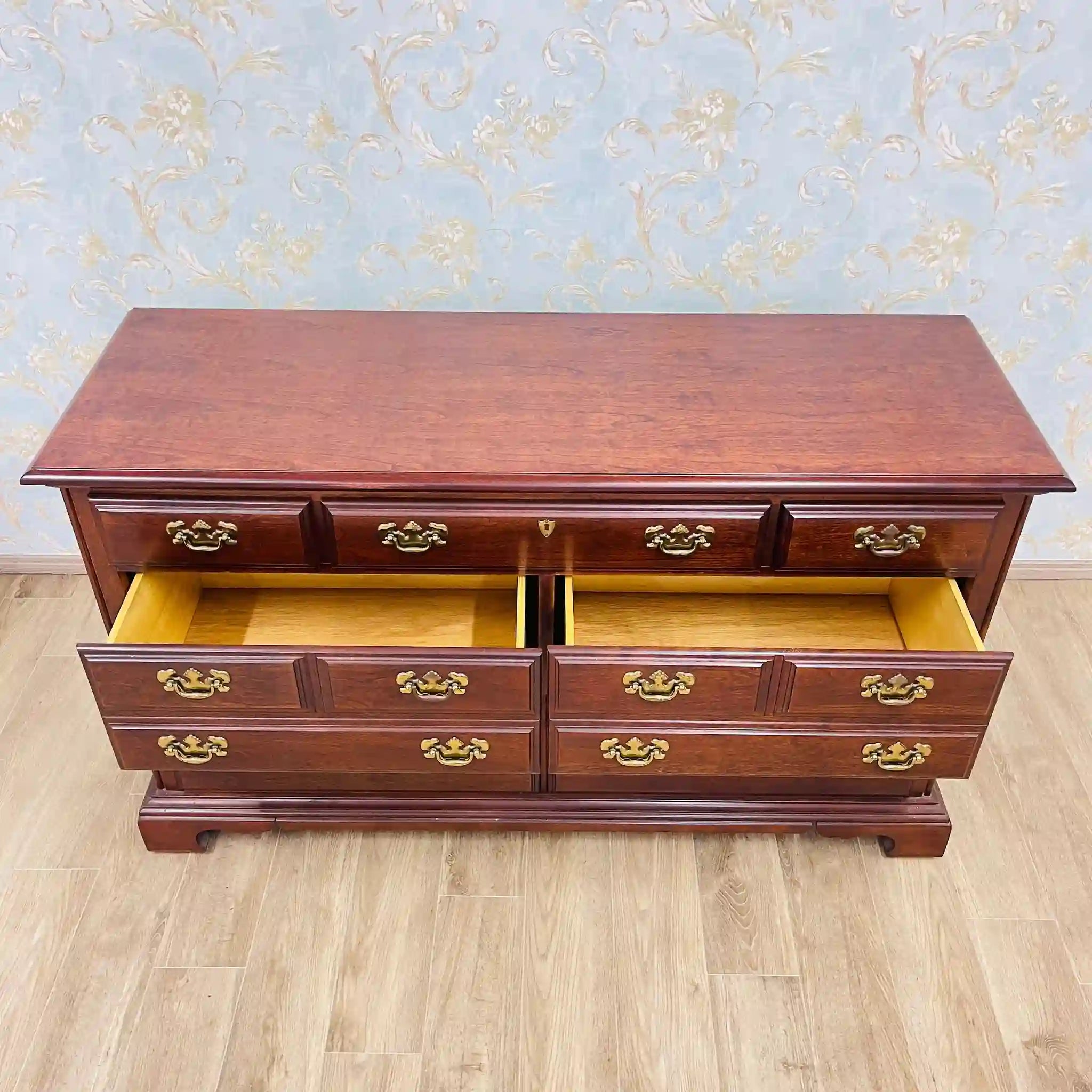 Vintage Sideboard / American Drew / Cherry Wood (Presumably from the USA) / Refinished Top