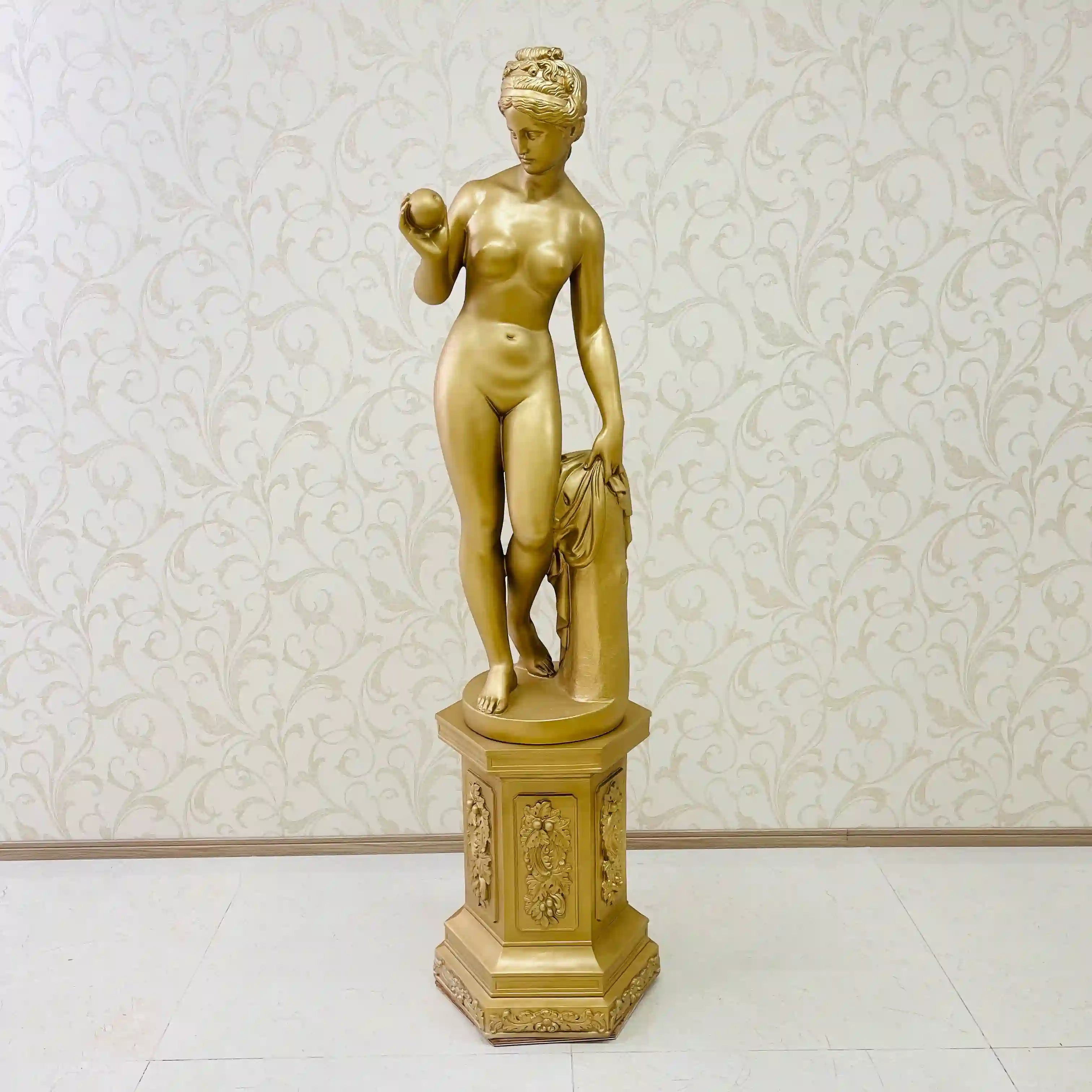 【ビンテージ】 彫像 / Lorenzo Dal Torrione / 「林檎を持つヴィーナス」 / 大理石 / イタリア