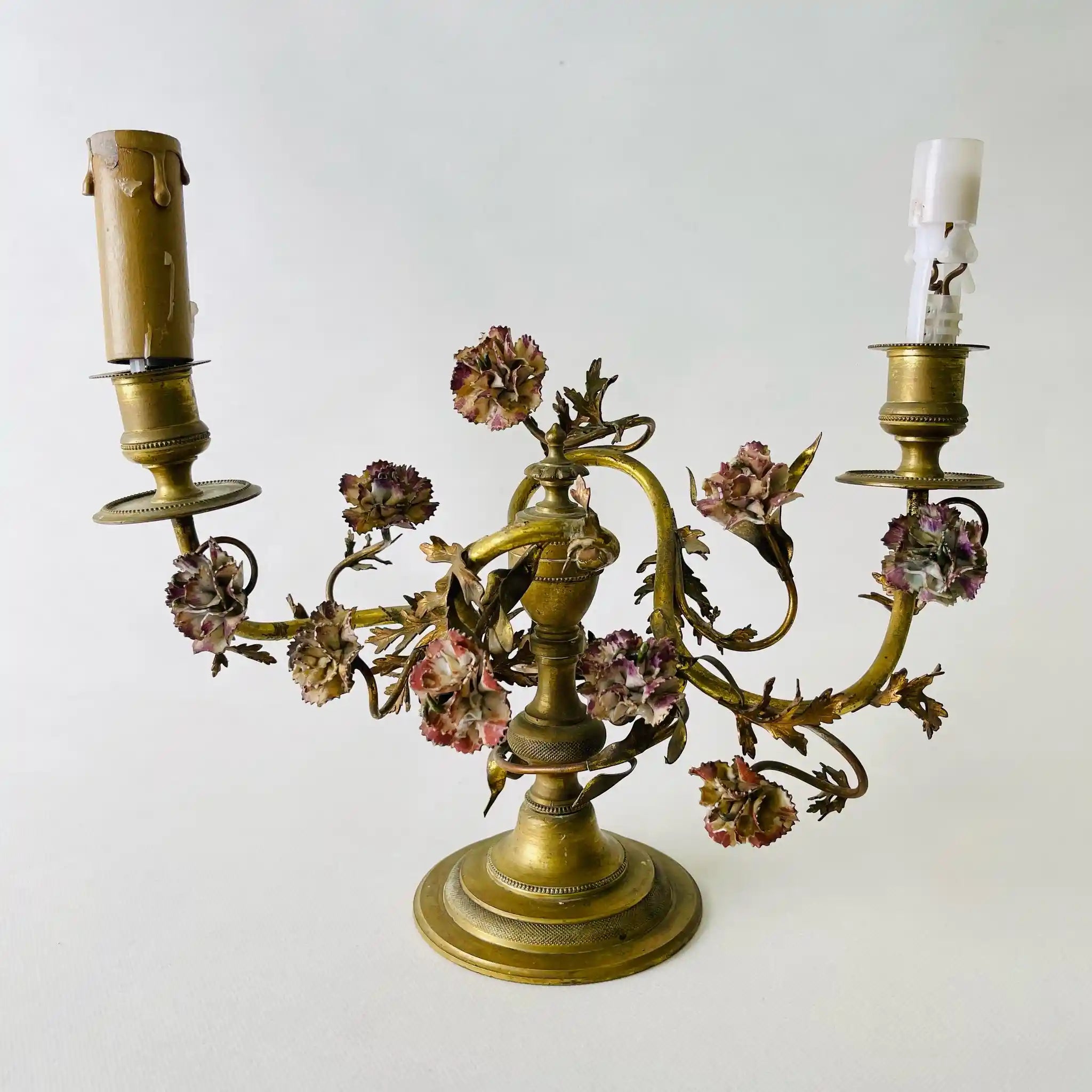 【アンティーク】 燭台 / ロココ調 / 1870年代~1920年代頃 / 真鍮 / フランス直輸入