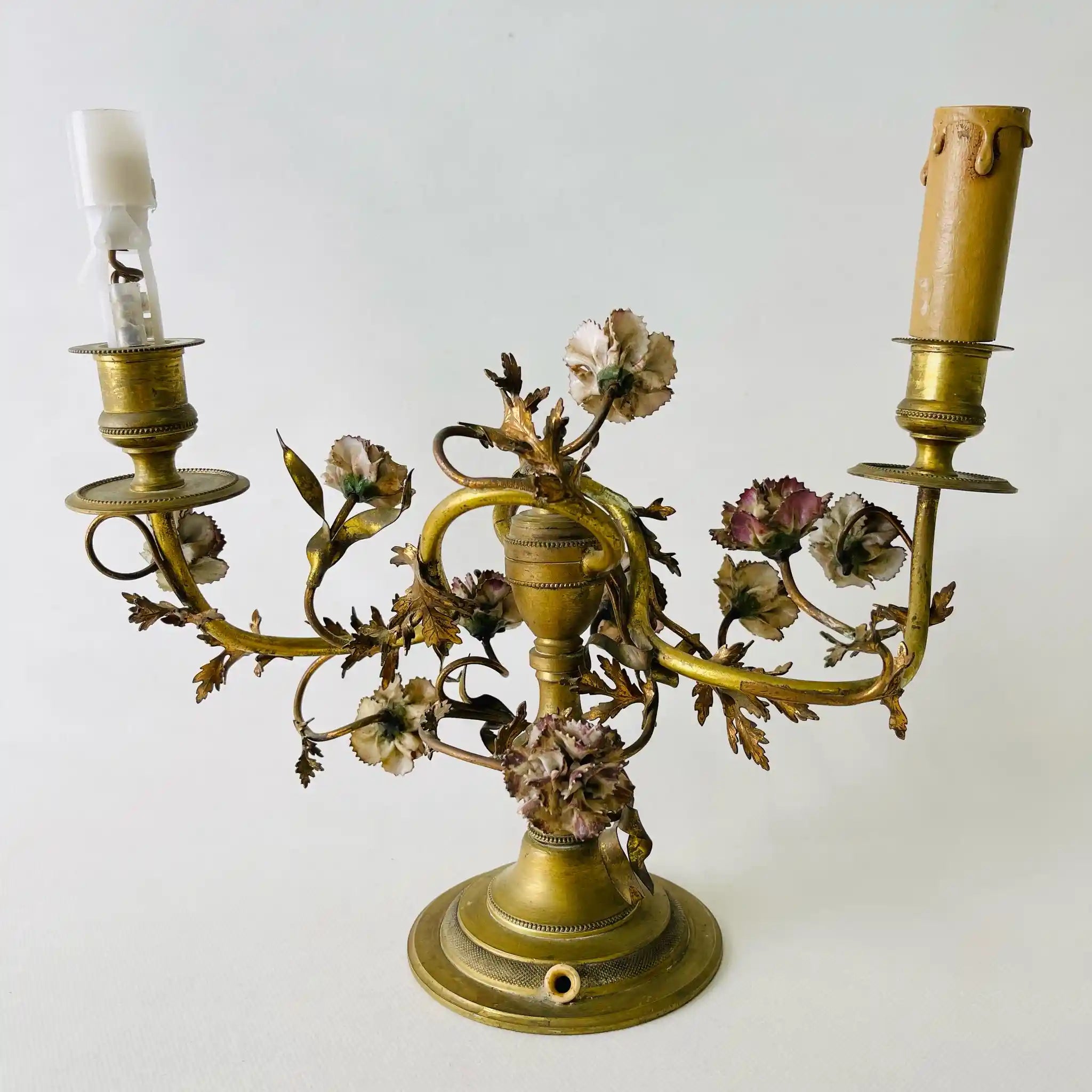 【アンティーク】 燭台 / ロココ調 / 1870年代~1920年代頃 / 真鍮 / フランス直輸入