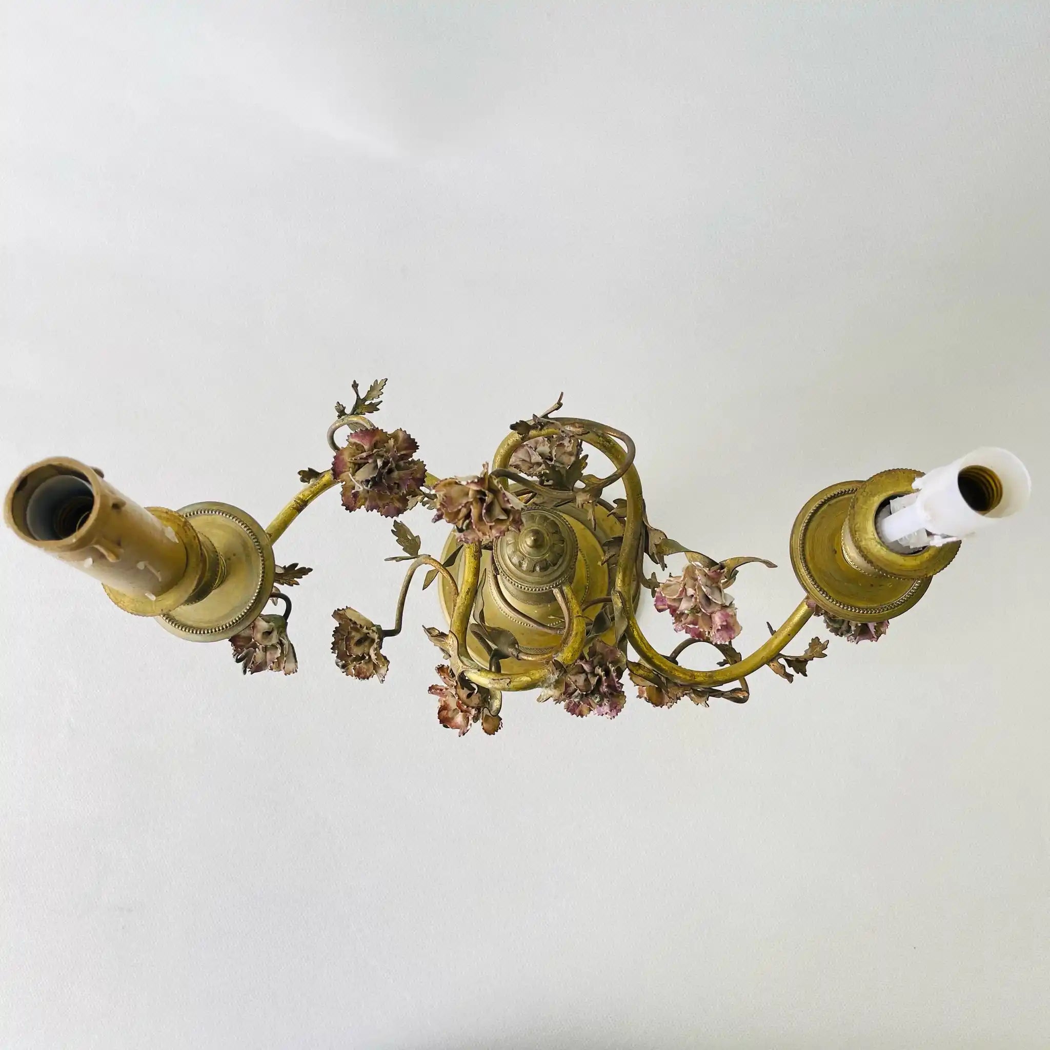 【アンティーク】 燭台 / ロココ調 / 1870年代~1920年代頃 / 真鍮 / フランス直輸入