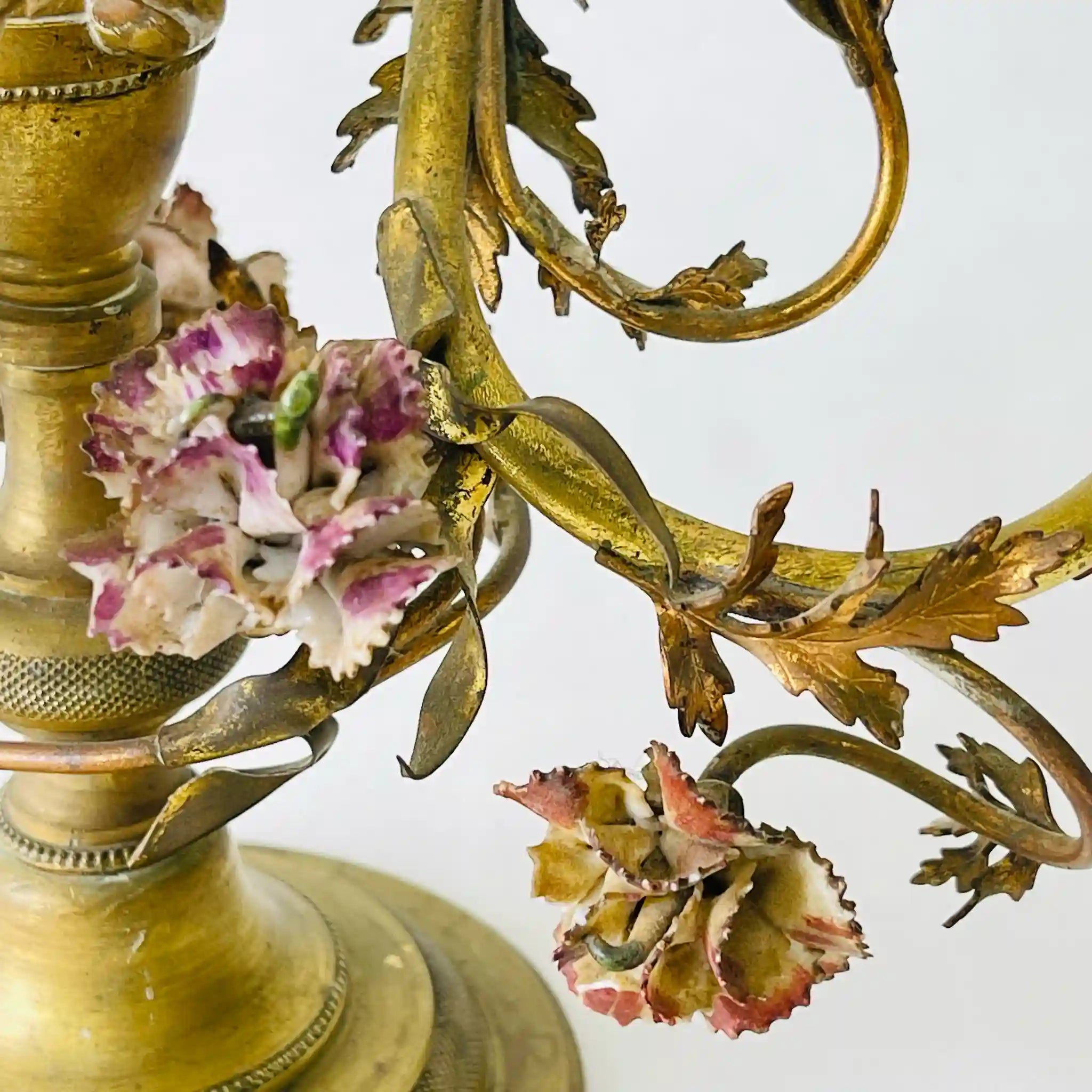 【アンティーク】 燭台 / ロココ調 / 1870年代~1920年代頃 / 真鍮 / フランス直輸入