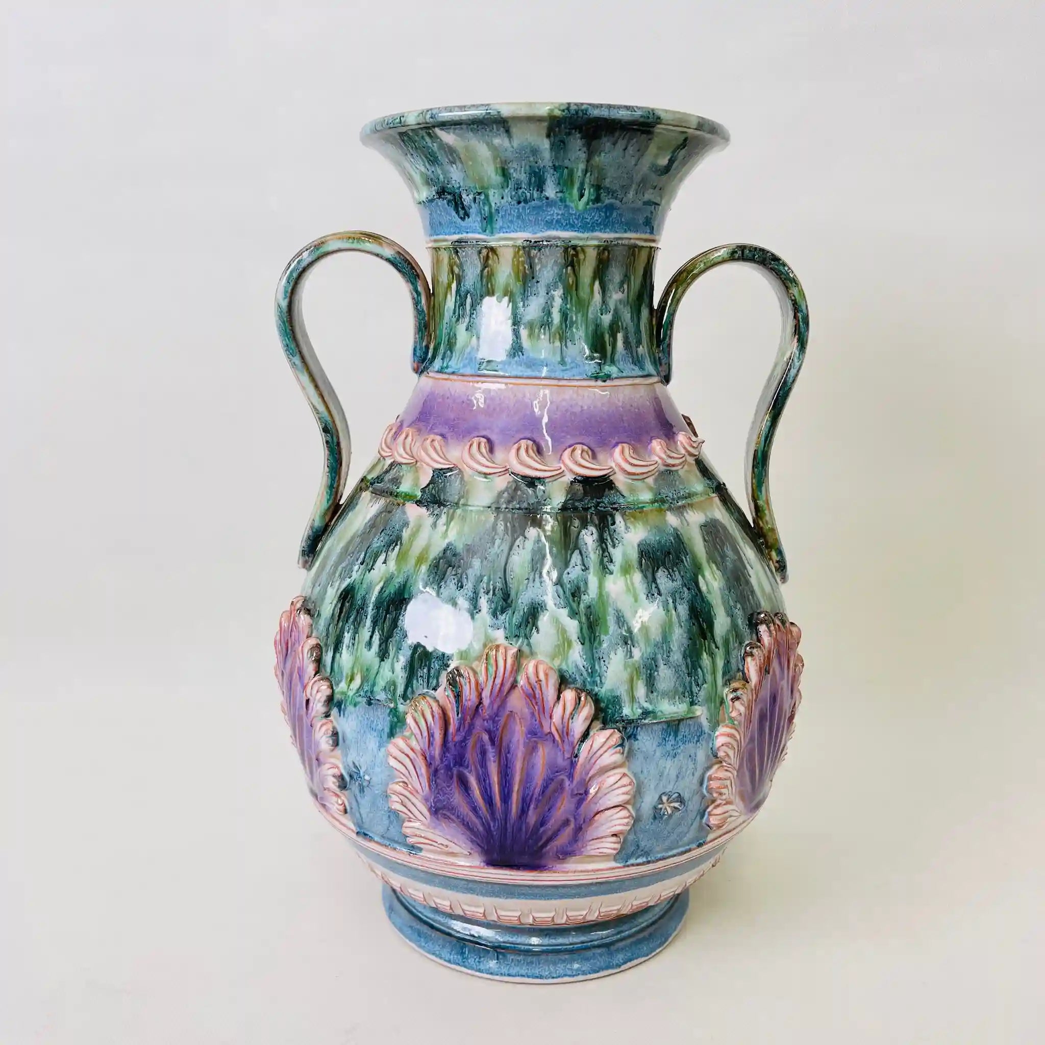 【リユース】 フラワーベース(花瓶) / マヨルカ焼 / 1960年~70年代 / 陶器 / イタリア