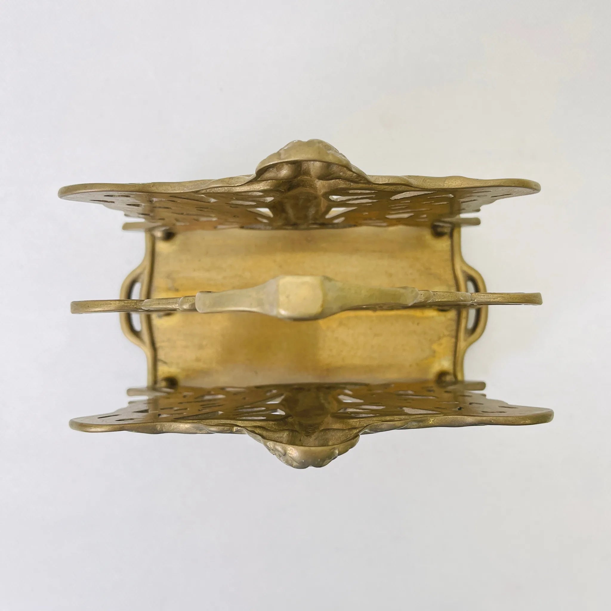 Vintage Napkin Stand / Brass / Italian / Art Nouveau Style