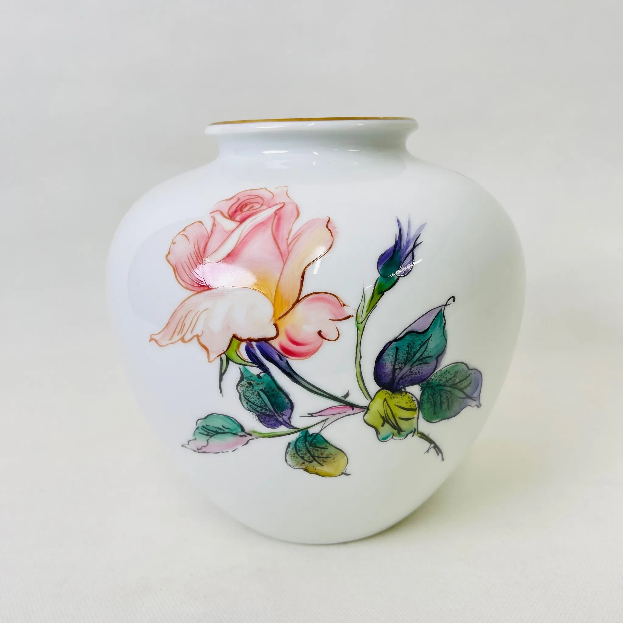 【リユース】 花瓶(フラワーベース) / Noritake(ノリタケ) / キューティーローズ / 1955年〜 / 陶器 / 日本 / 薔薇モチーフ