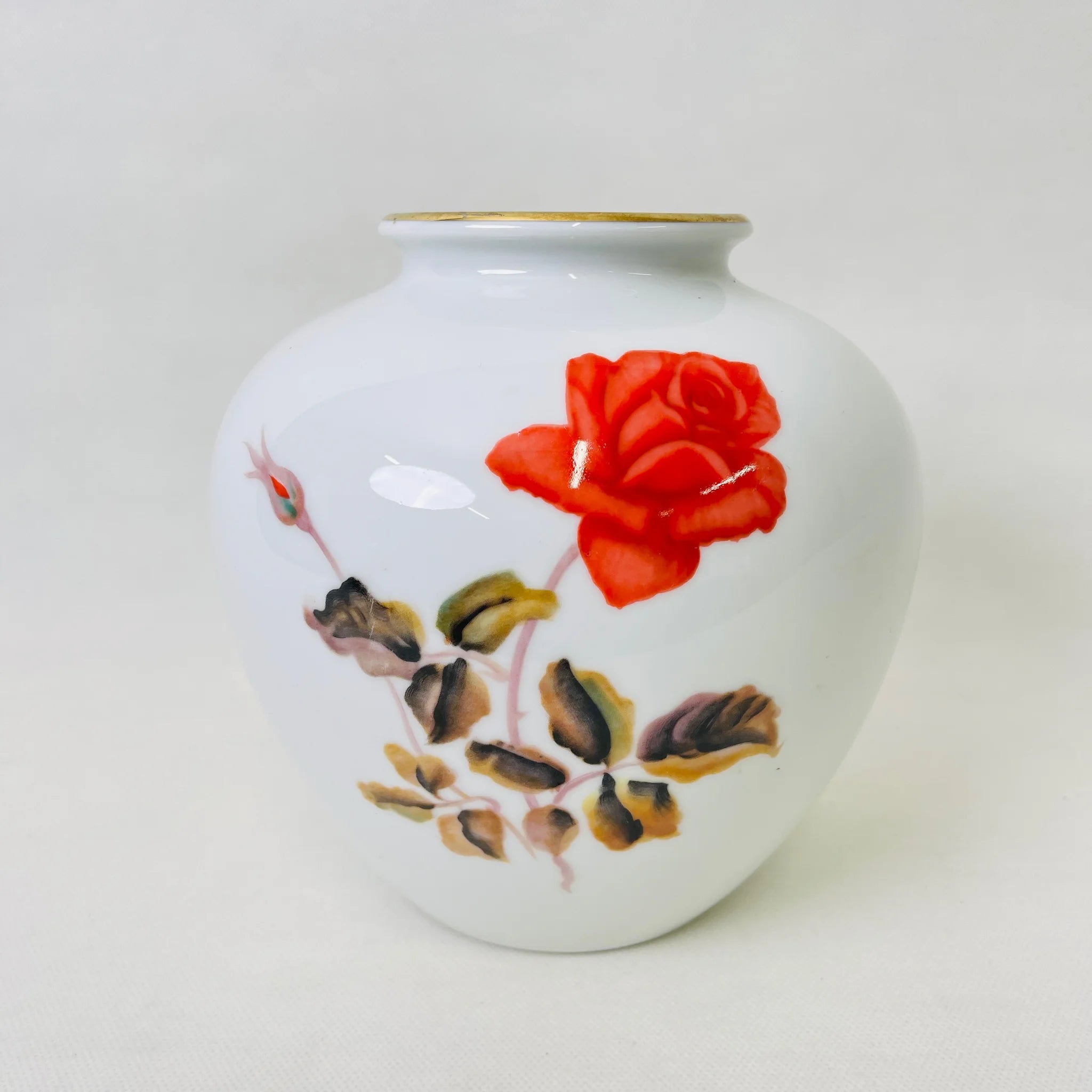 【リユース】 花瓶(フラワーベース) / Noritake(ノリタケ) / 1955年〜 / 陶器 / 日本 / 薔薇モチーフ