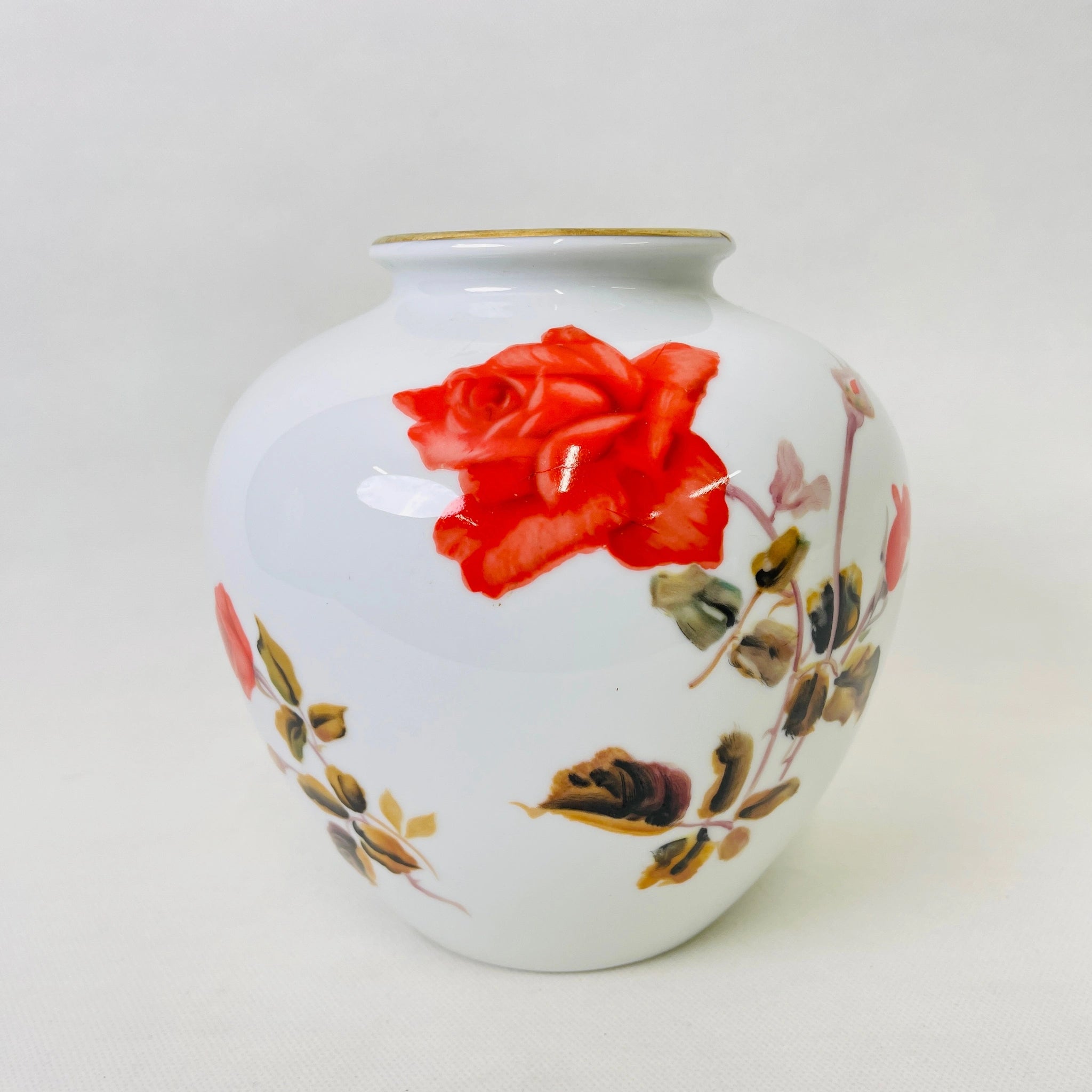【リユース】 花瓶(フラワーベース) / Noritake(ノリタケ) / 1955年〜 / 陶器 / 日本 / 薔薇モチーフ