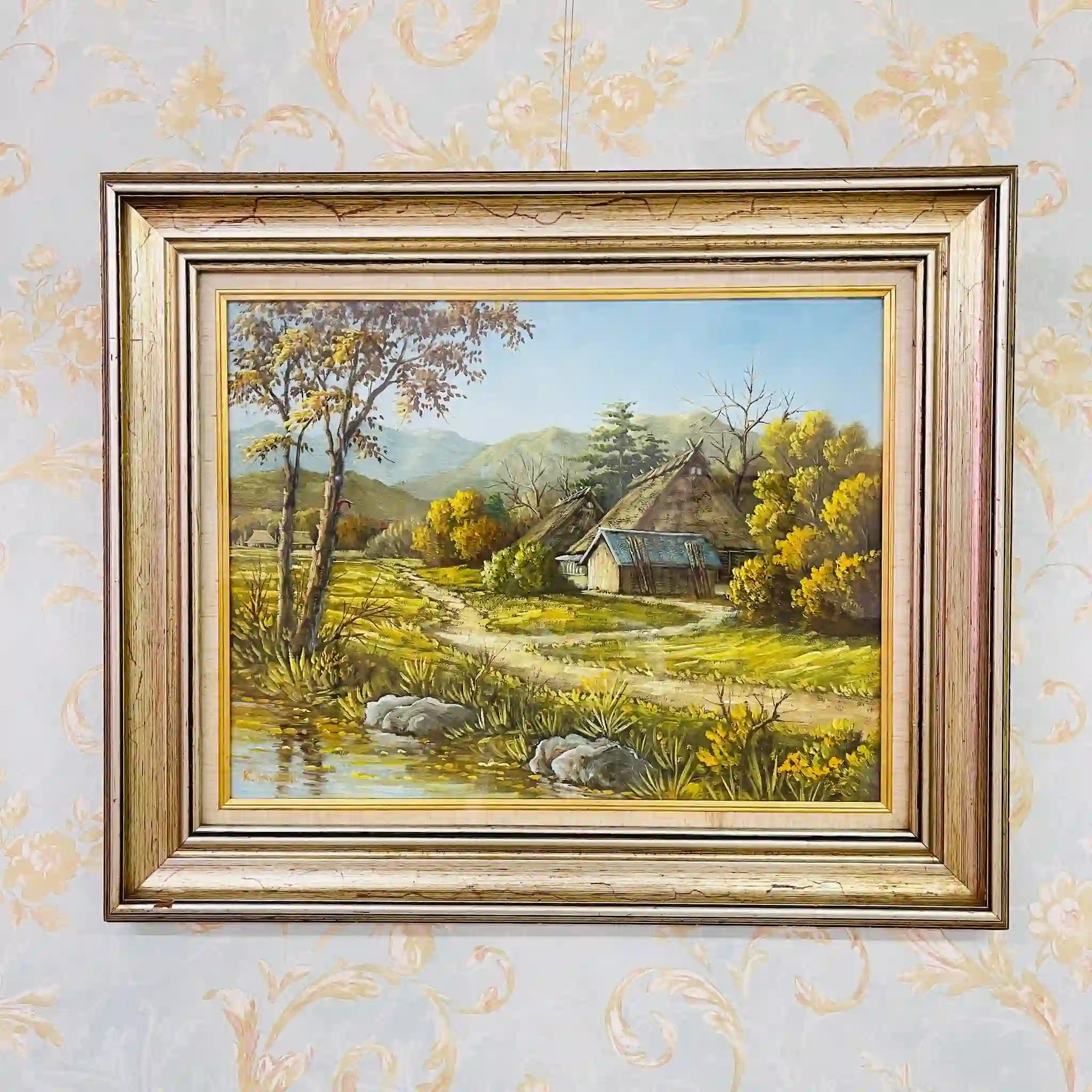 【アート/装飾品】 油絵 / 高山勝雄 / 農村風景 / 日本