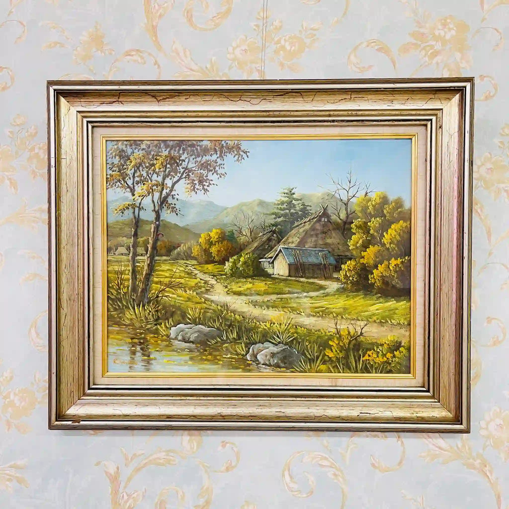 高山勝雄 / 油絵 / 農村風景 / 日本 / [アート/装飾品] ｜アンティーク