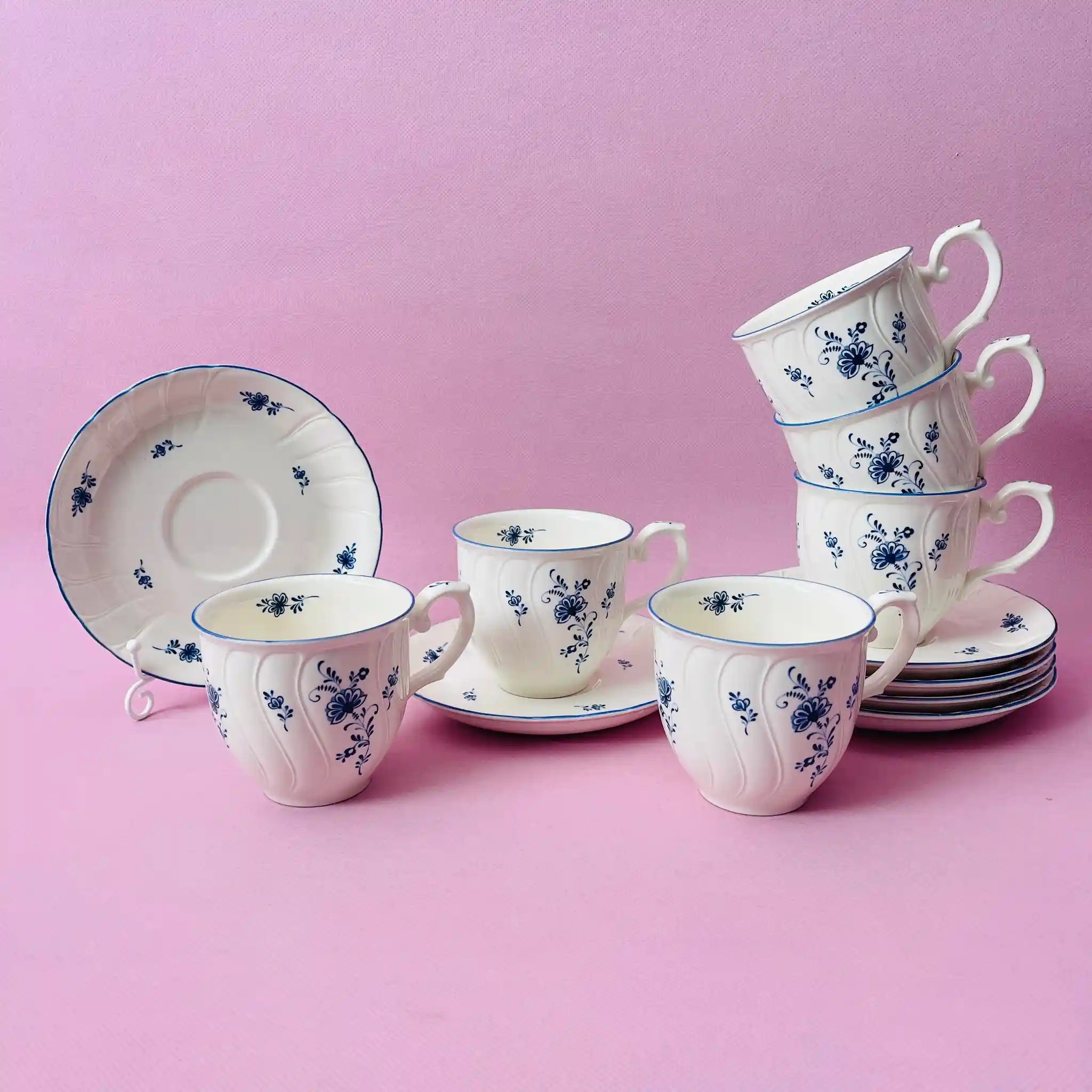 【リユース】 ティーカップ 5P / Noritake(ノリタケ) / クラフトーン / 箱付き