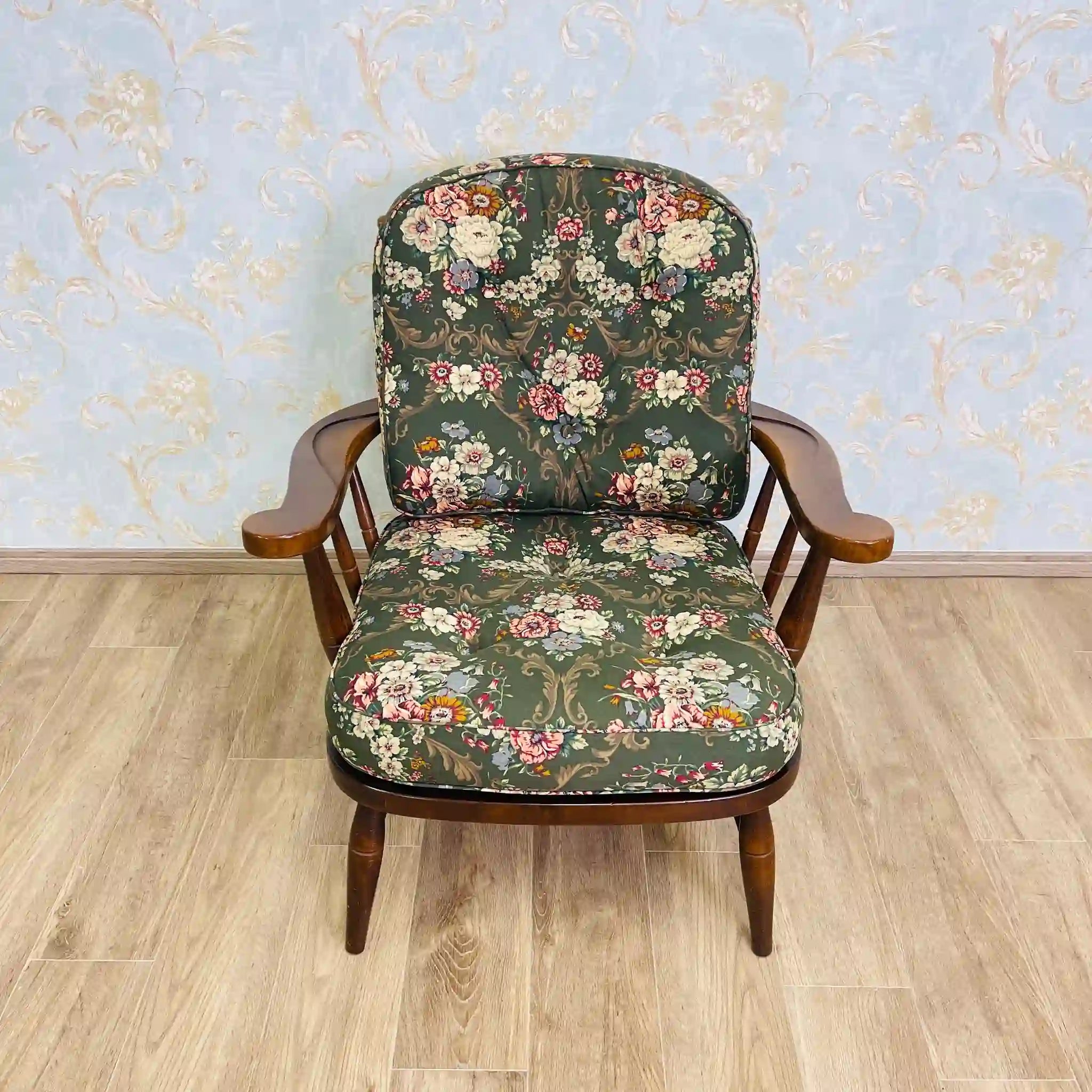 【リユース】 アームチェア / 飛騨産業(キツツキ) / 穂高 / 日本 / 組み直し済 ウェービングテープ交換済