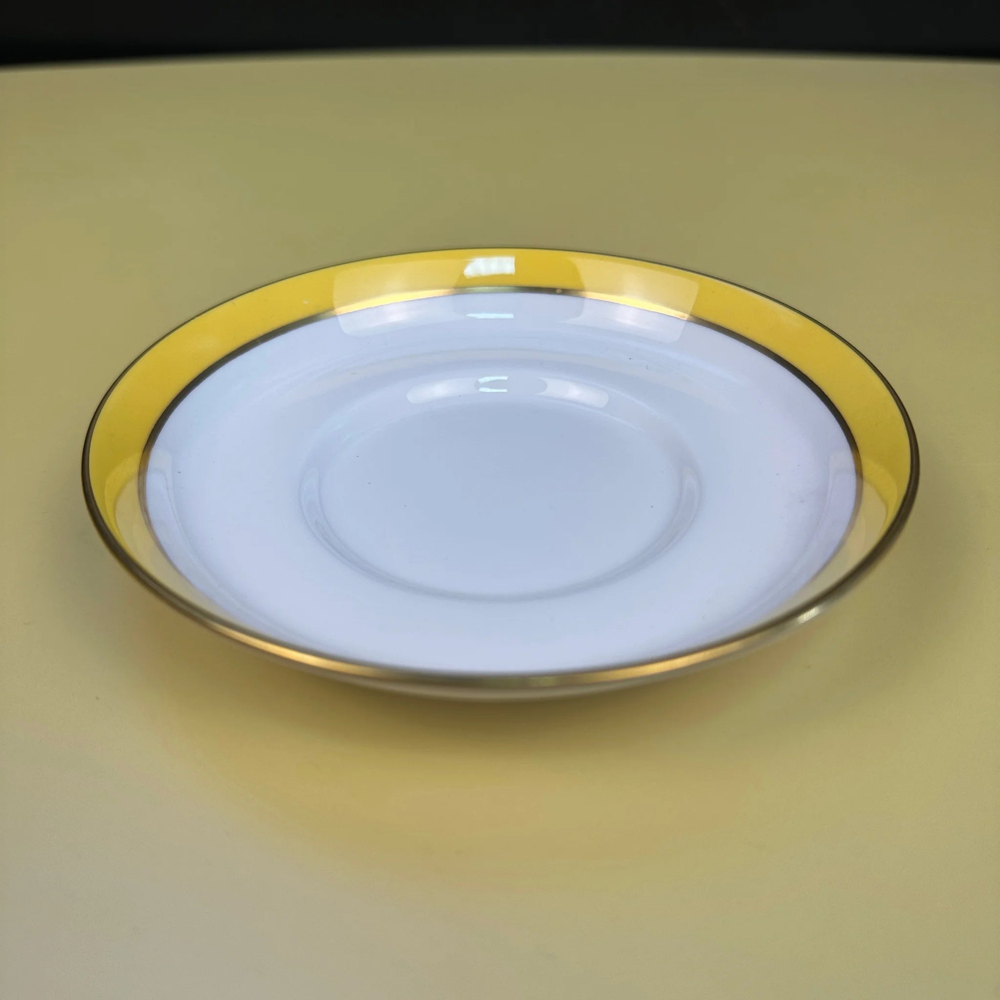 【アンティーク】 ミニティーポット&ソーサーセット / SPODE(スポード) / CONSUL YELLOW(コンサルイエロー) / Fine Bone China  / イギリス