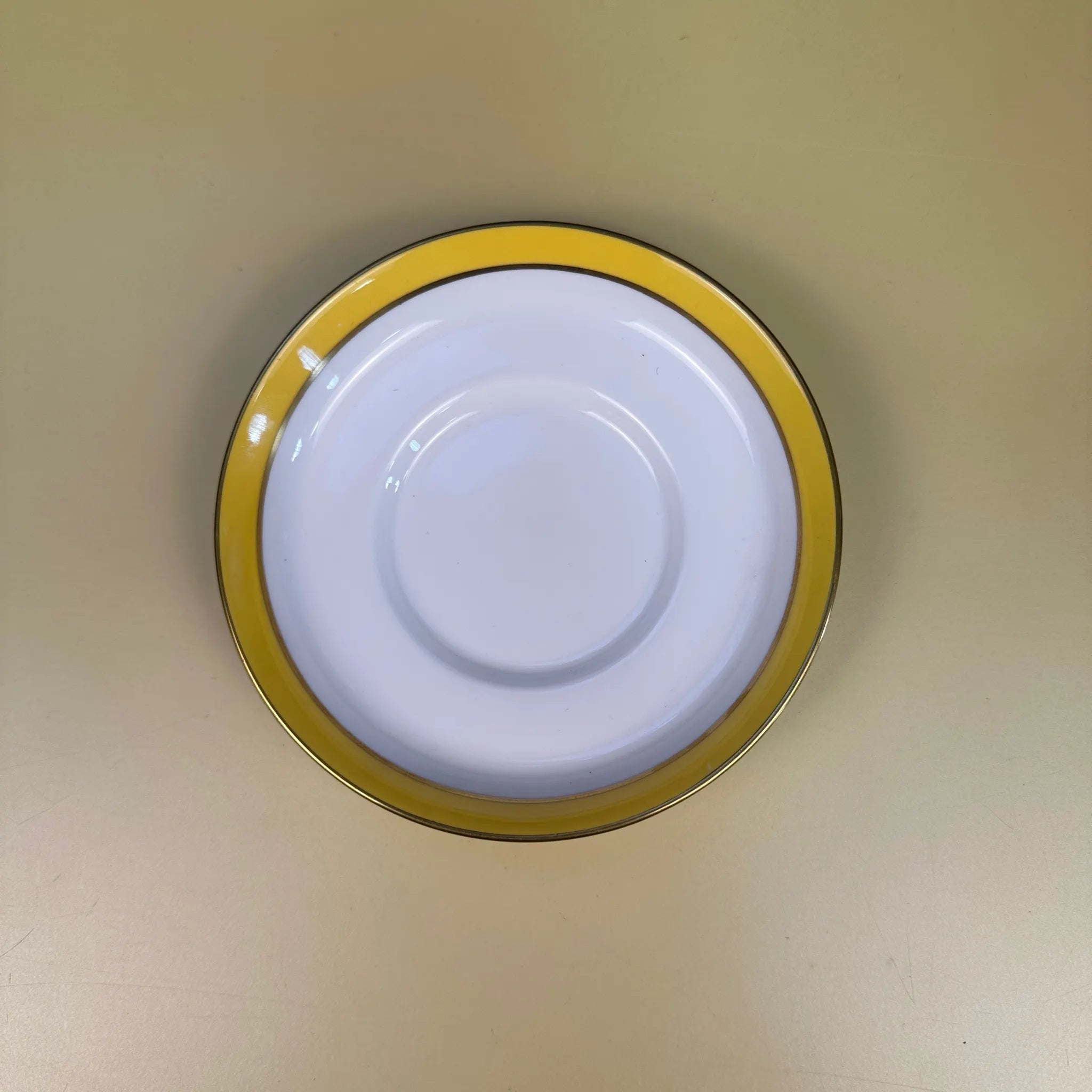 【アンティーク】 ミニティーポット&ソーサーセット / SPODE(スポード) / CONSUL YELLOW(コンサルイエロー) / Fine Bone China  / イギリス