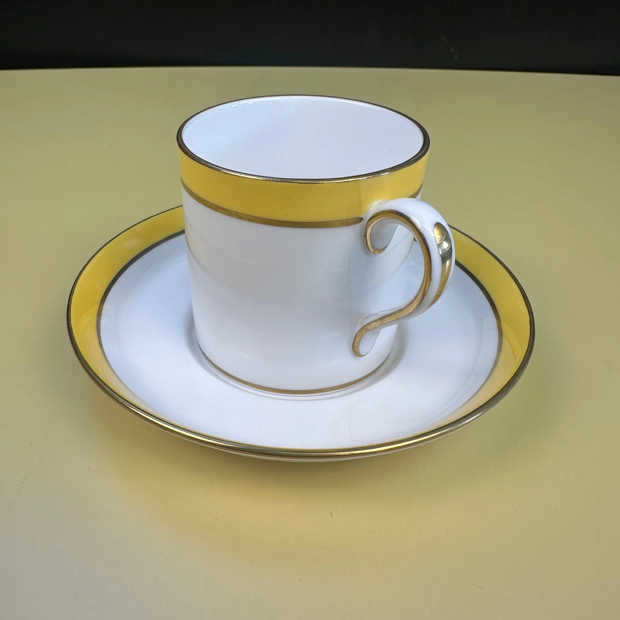 【アンティーク】 ミニティーポット&ソーサーセット / SPODE(スポード) / CONSUL YELLOW(コンサルイエロー) / Fine Bone China  / イギリス