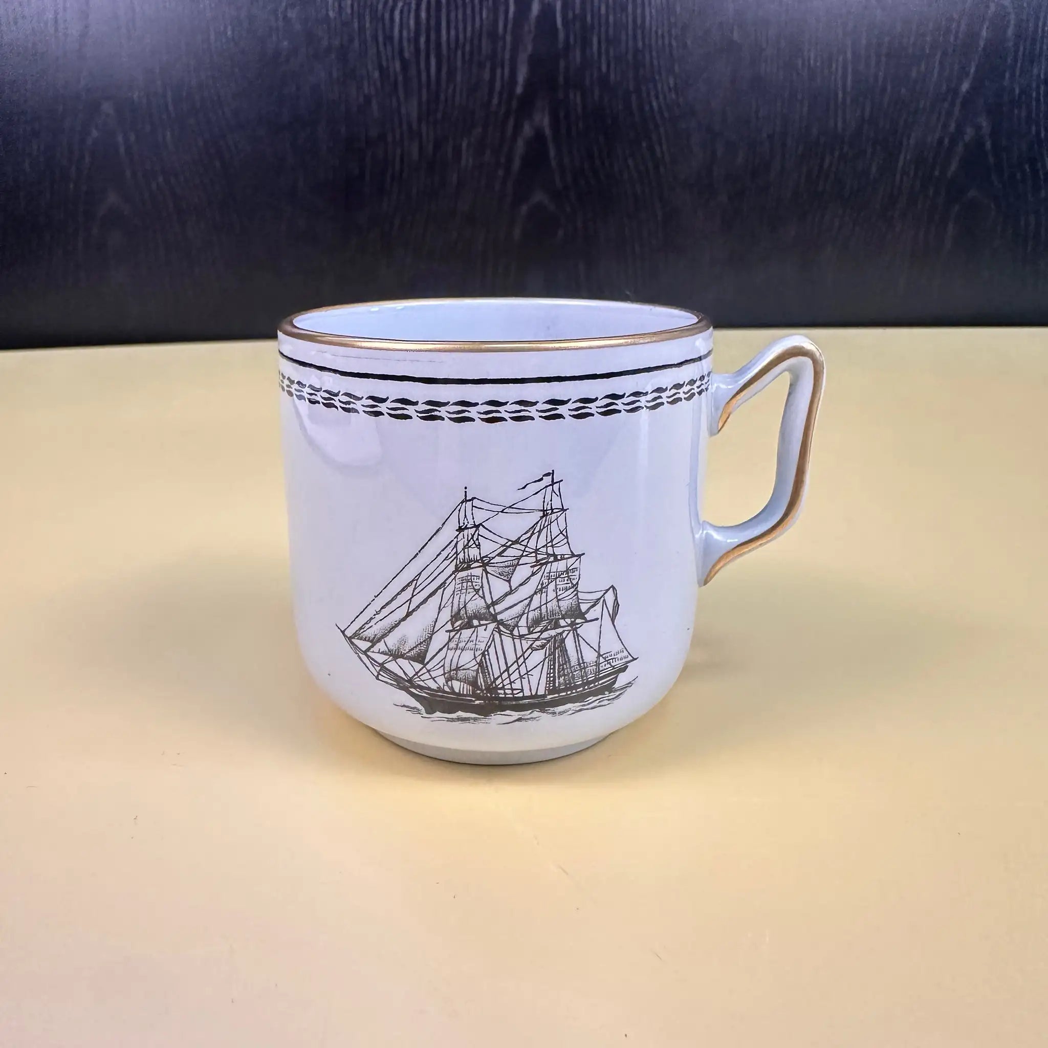 【アンティーク】 ミニティーカップ&ソーサーセット / SPODE(スポード) / TradeWinds ShipAlbus  / 1865年 / Fine Stone / イギリス